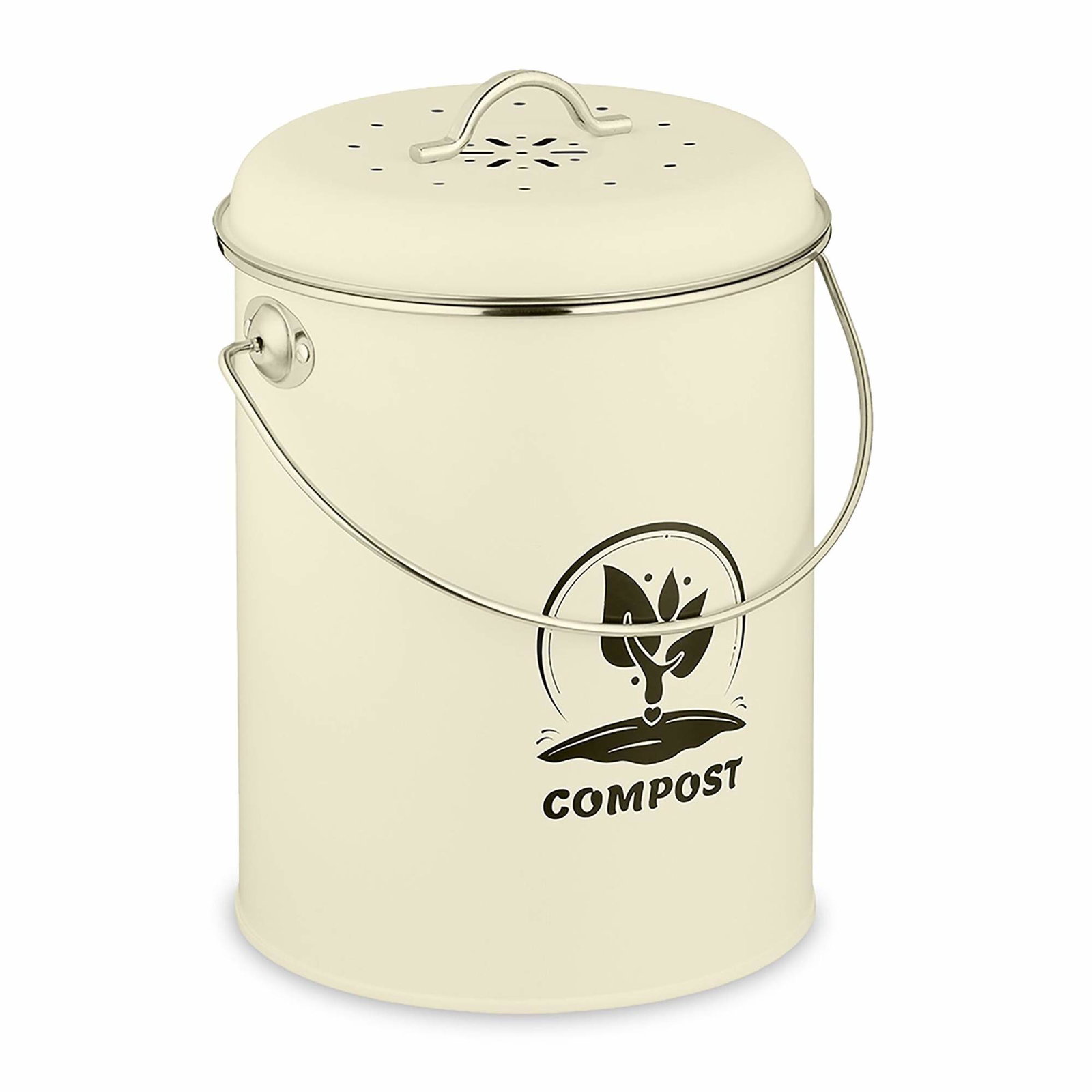 Kompostbeholder med lugtfilter – 5,5L Vintage Iron