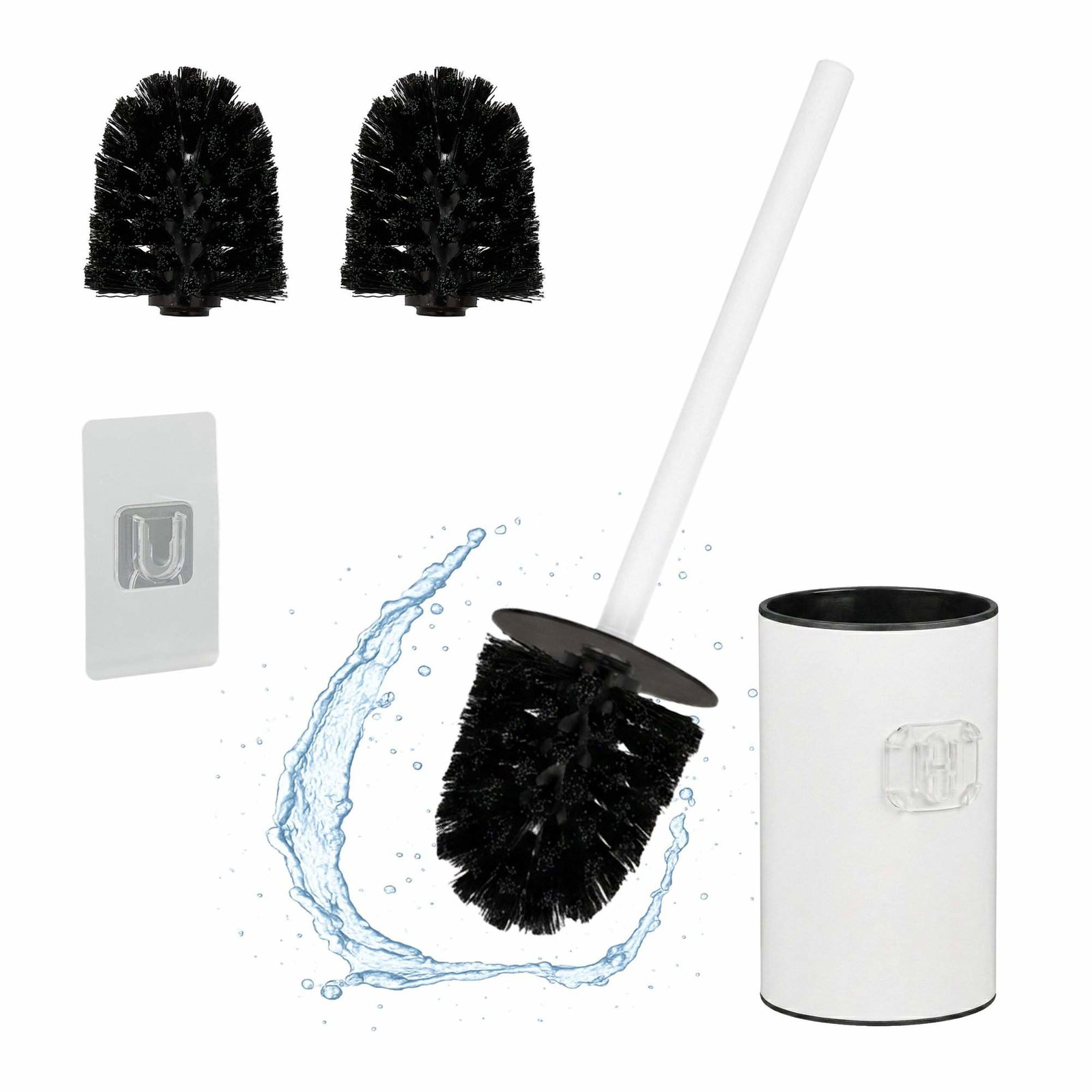 Vægmonteret toiletbørstesæt i rustfrit stål