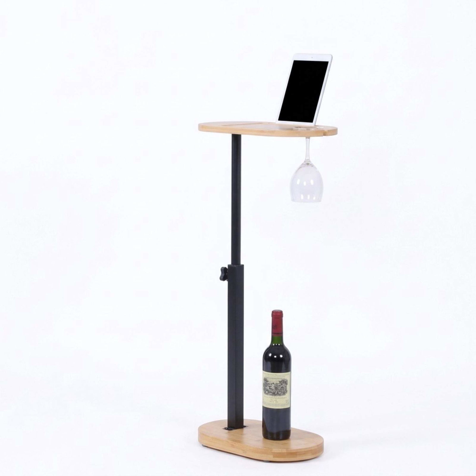 Höjdjusterbart C-bord i bambu och stål med hållare | Hem & Hobby | Pryloteket