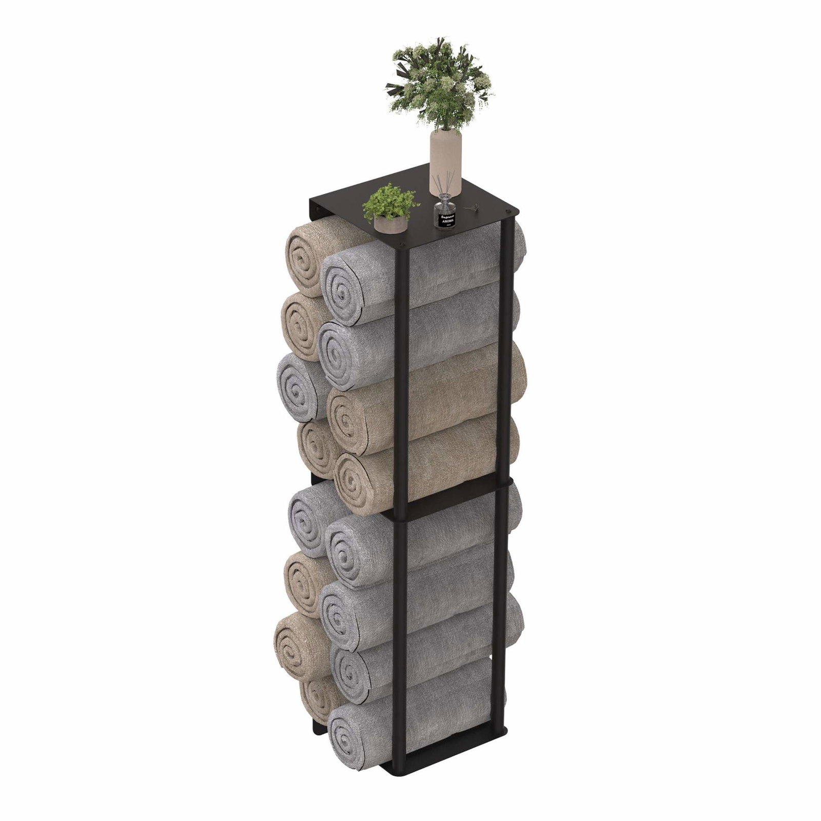 Väggmonterad handdukshängare med hylla – Platsbesparande förvaring | Hem & Hobby | Pryloteket