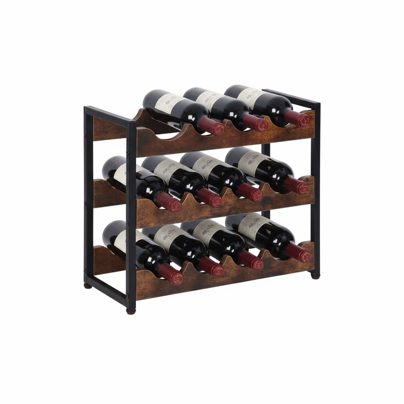 Industriellt vinställ för 12 flaskor – Snygg displayhållare | Hem & Hobby | Pryloteket