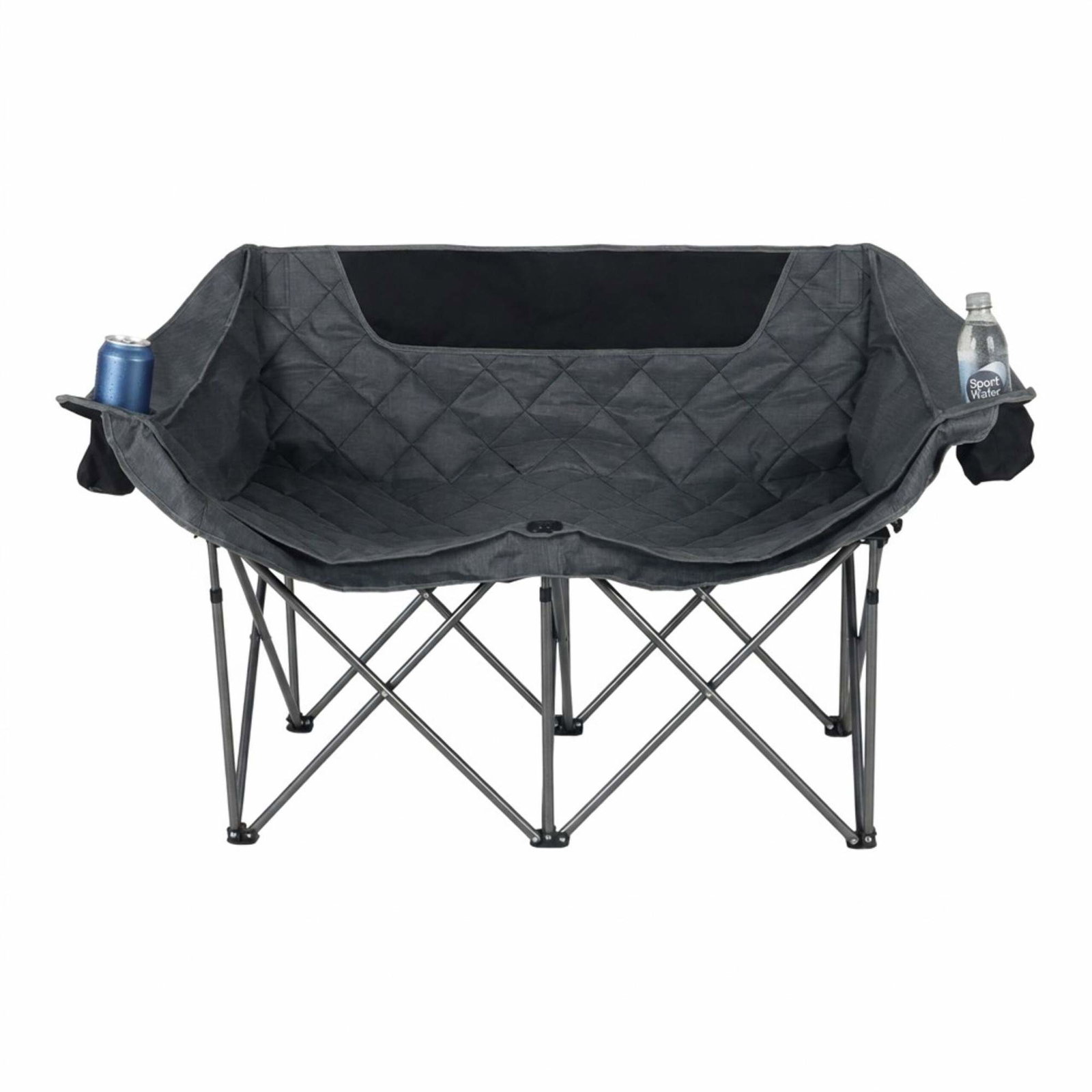 2-personers foldbar campingstol med kopholder