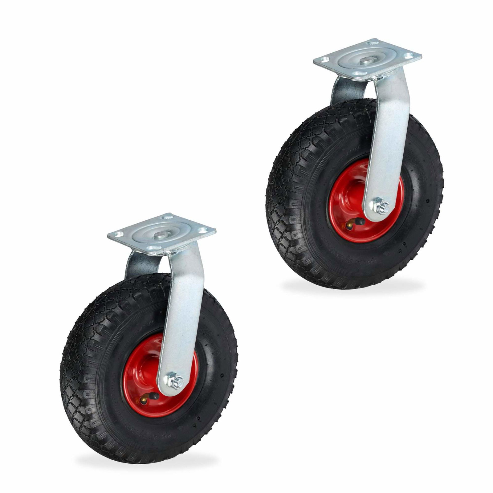 Drejelige hjul med luftgummihjul – sæt med 2