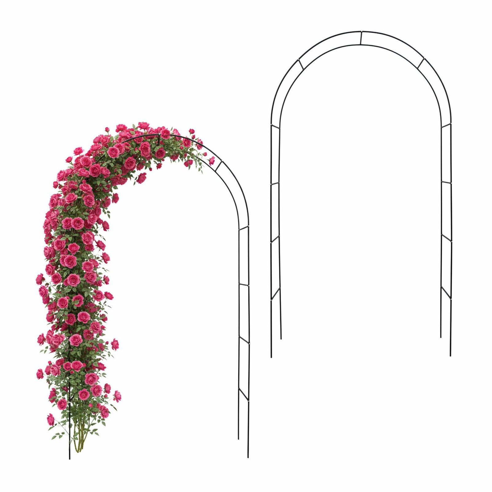 Sort metal haverosebuer – sæt med 2, robust støtte