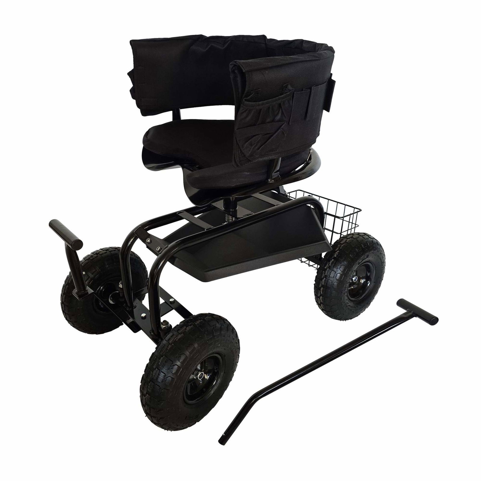 Rullende haveskammel med opbevaring og justerbart sæde