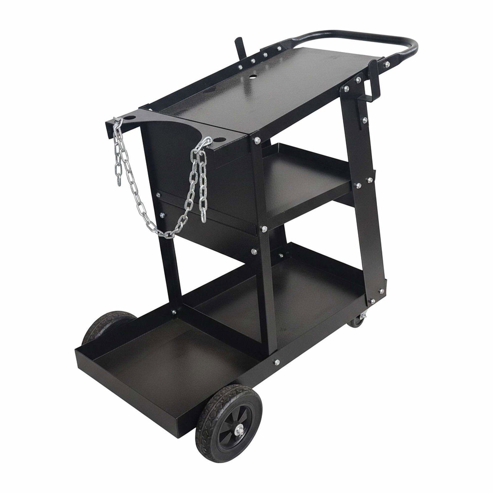 Svetsvagn i stål med hyllor och gasflaskplattform | Hem & Hobby | Pryloteket