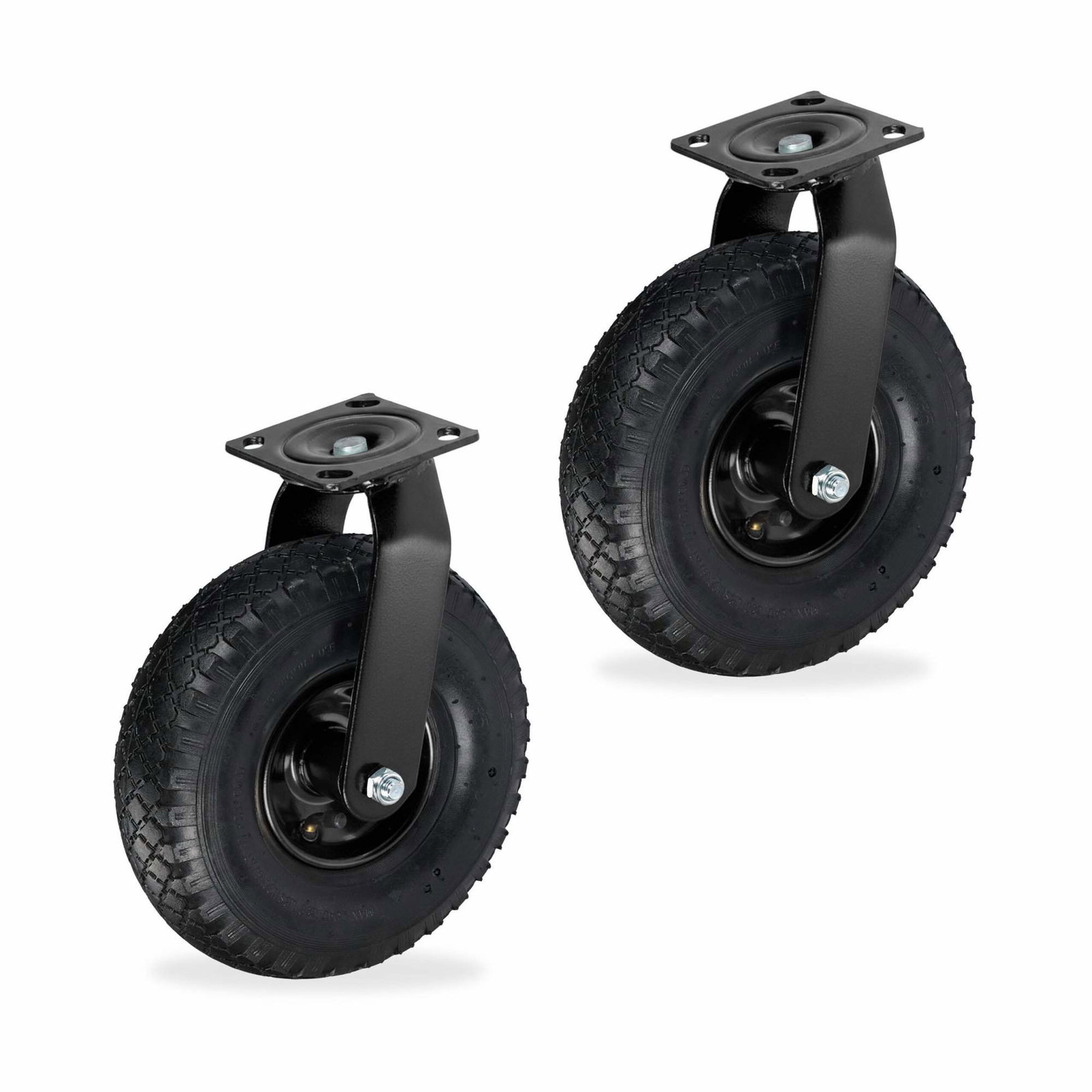 Pneumatiske drejehjul, kraftige, sæt med 2
