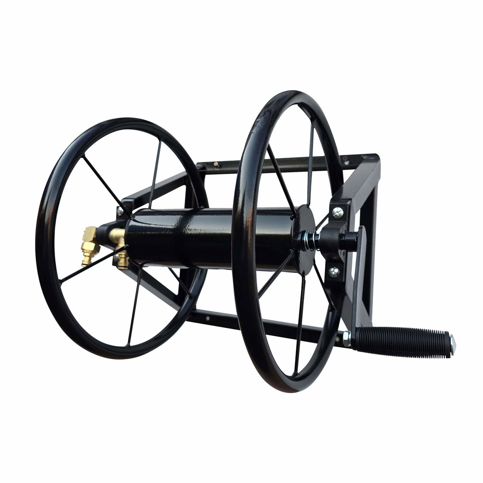 Vægmonteret slangeopruller i rustfrit stål med hurtigkoblingsadapter