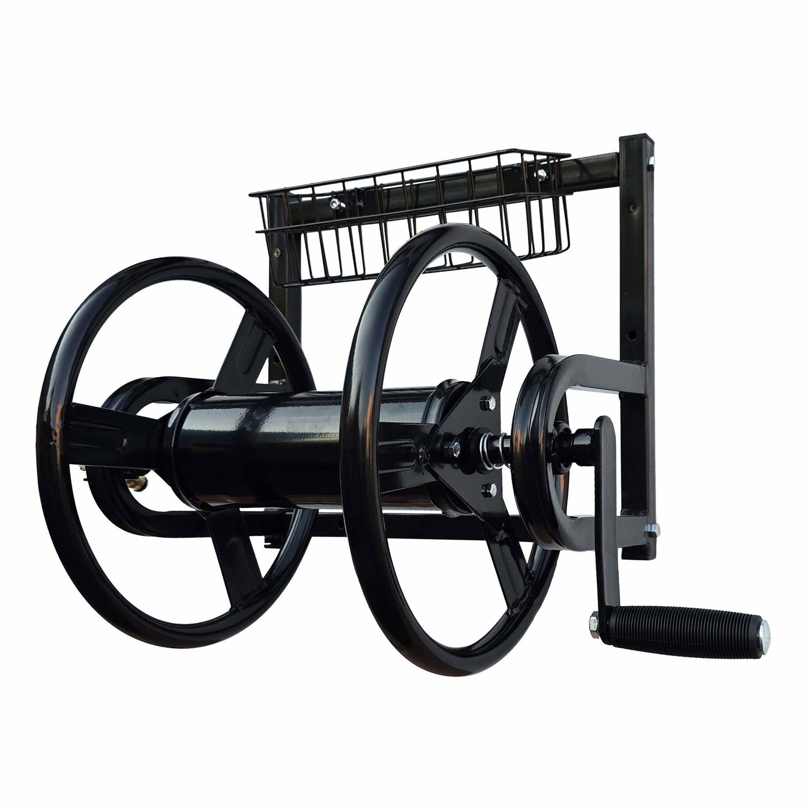 Väggmonterad slangupprullare med vev och snabbkopplingsadapter | Hem & Hobby | Pryloteket