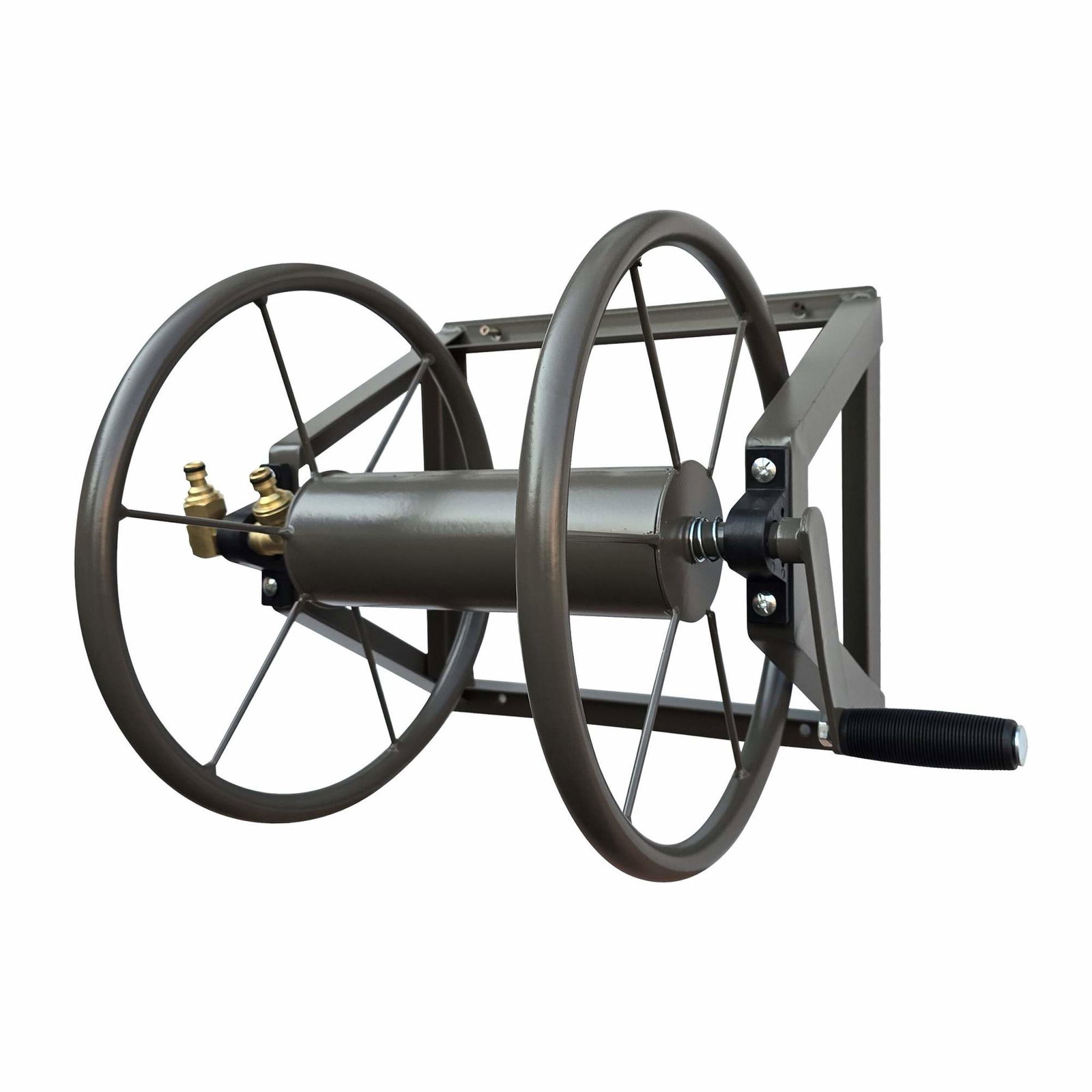 Vægmonteret slangeopruller i rustfrit stål med hurtigkoblingsadapter