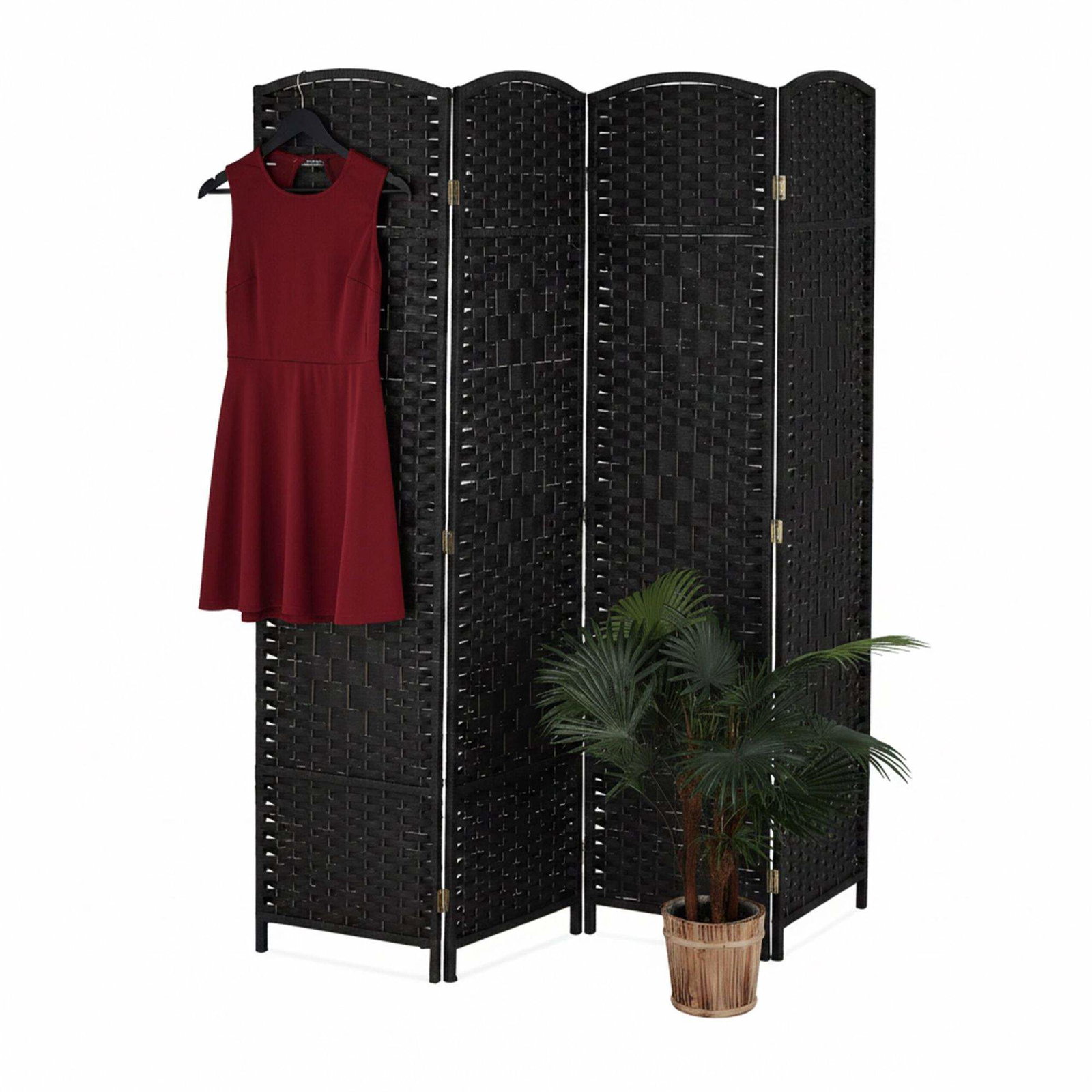 Vikbar skärm med 4 paneler – Elegant rumsavdelare | Hem & Hobby | Pryloteket