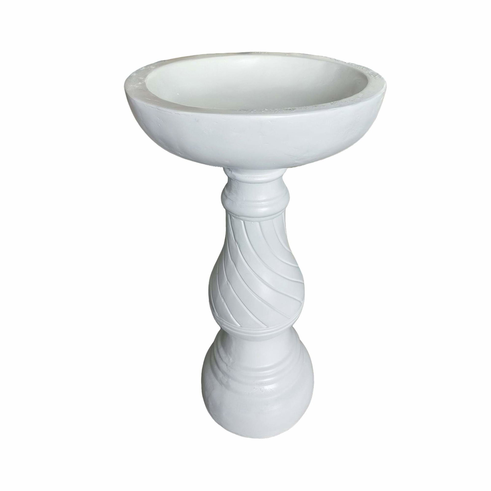 Fuglebad på piedestal – Vejrbestandigt harpiksdesign