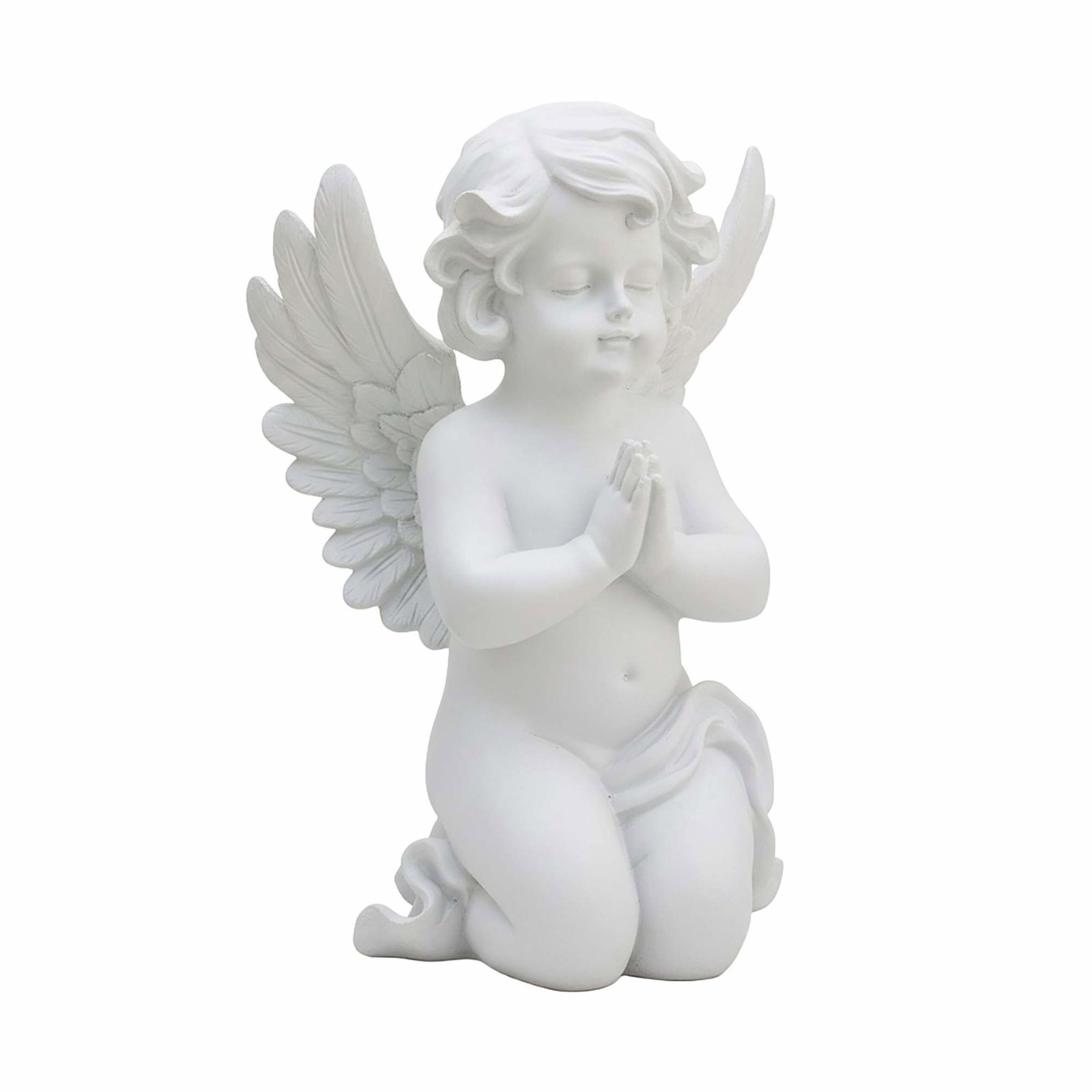 Bedende engelstatue til kirkegårds- eller haveindretning