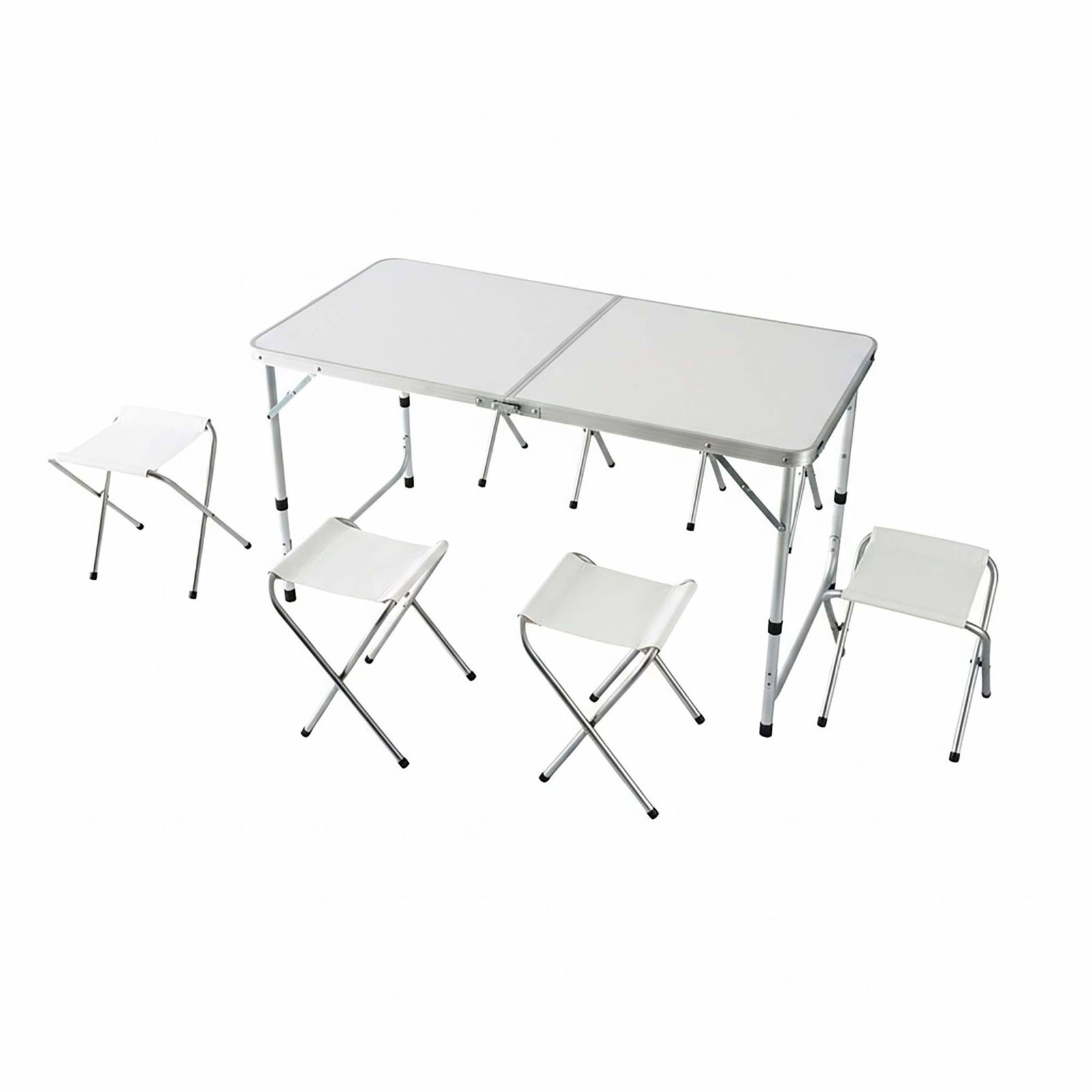 Hopfällbart campingbord med 4 pallar – Bärbart och justerbart | Hem & Hobby | Pryloteket