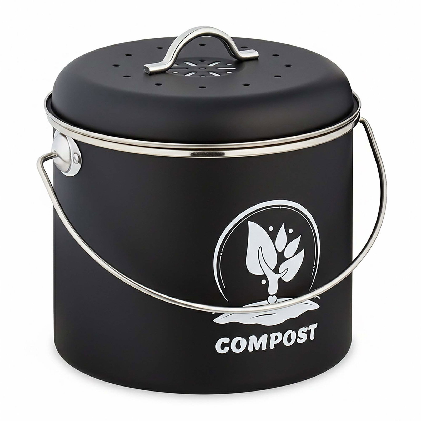 Køkkenkompostbeholder 3,5 l – Lugtkontrol, nem at bære