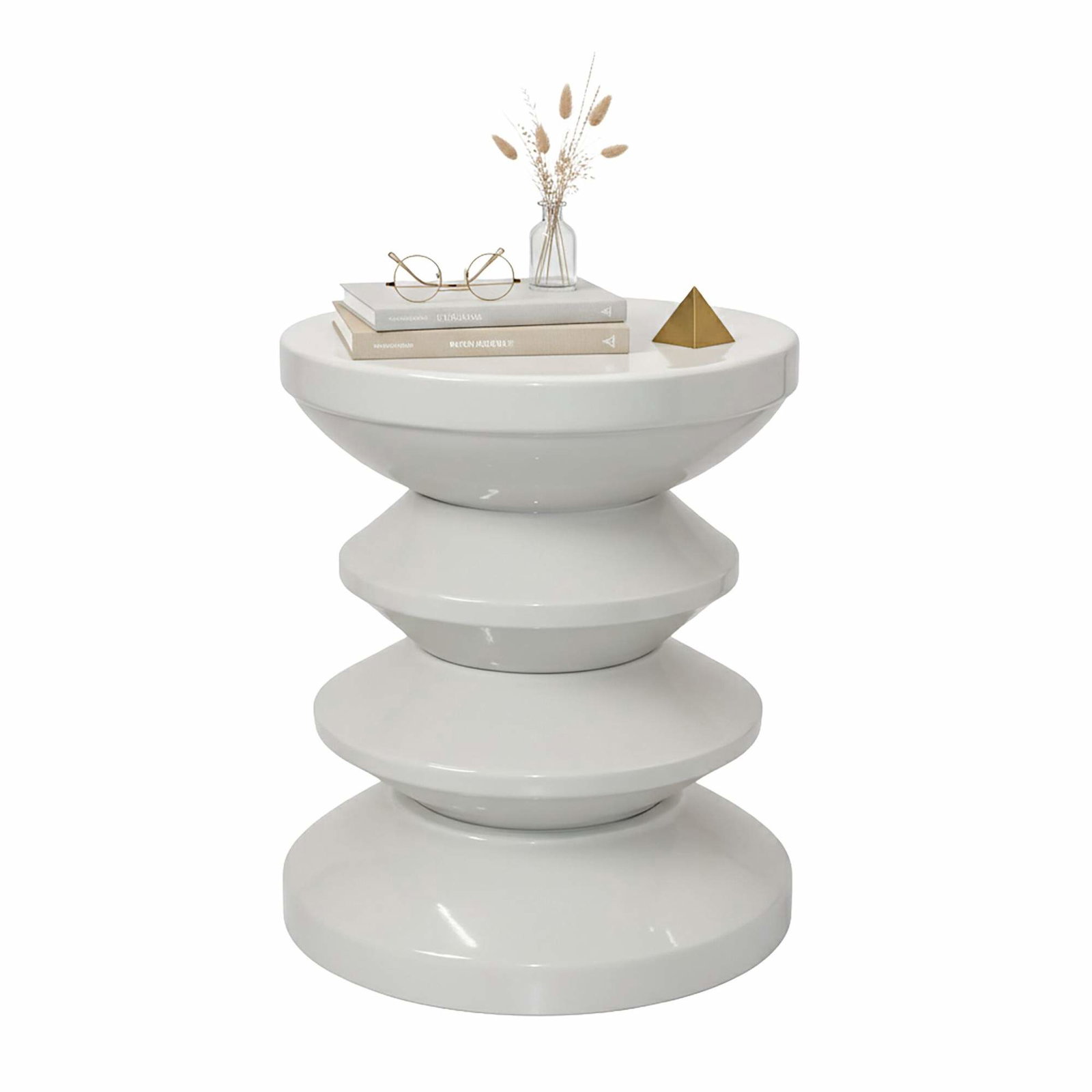 Zigzag sidebord og skammel – rumalderdesign, alsidig brug