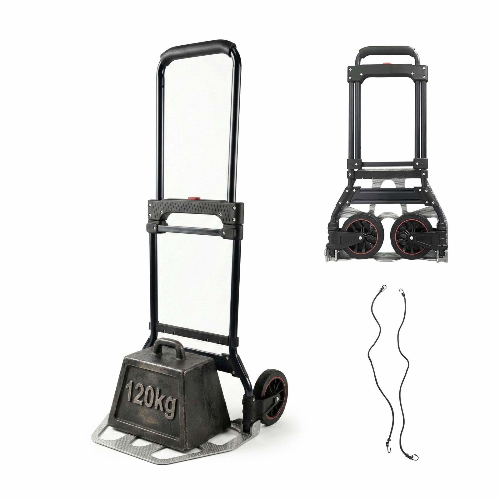 Hopfällbar säckkärra – 120 kg kapacitet, stålram, gummisnören | Hem & Hobby | Pryloteket