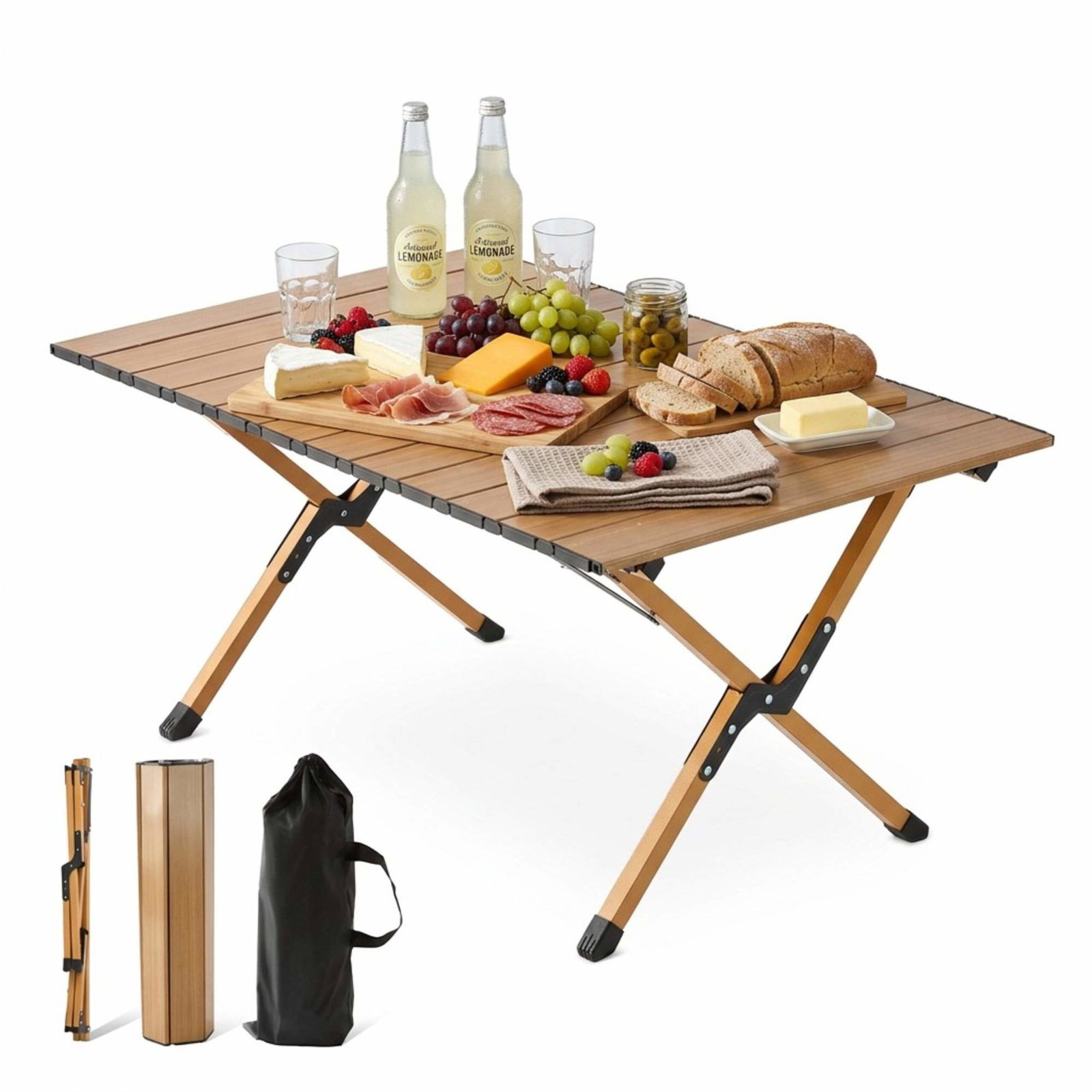 Höjdjusterbart hopfällbart campingbord – Stål, Väderbeständigt | Hem & Hobby | Pryloteket