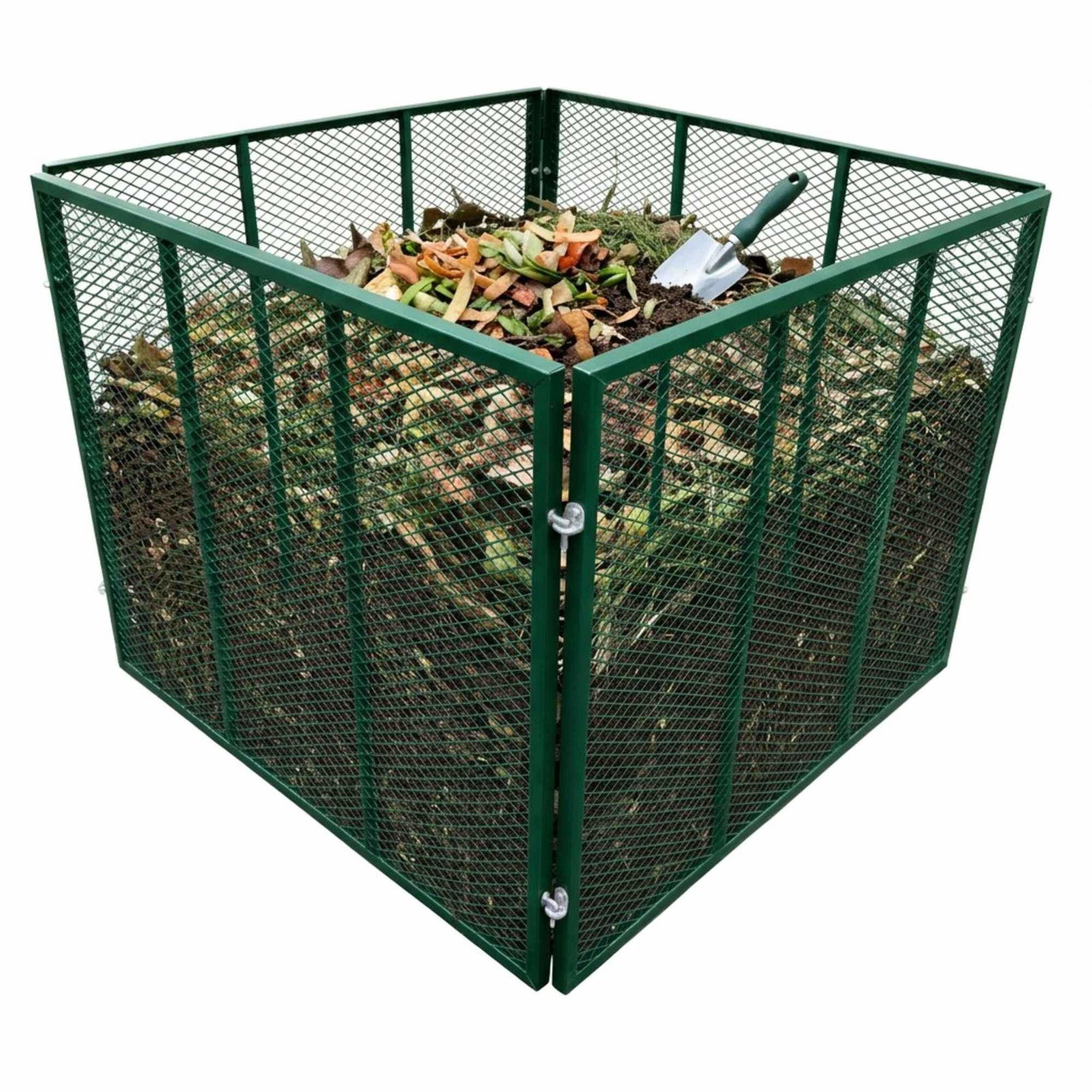 Stålkompostbeholder – 800L, galvaniseret netdesign