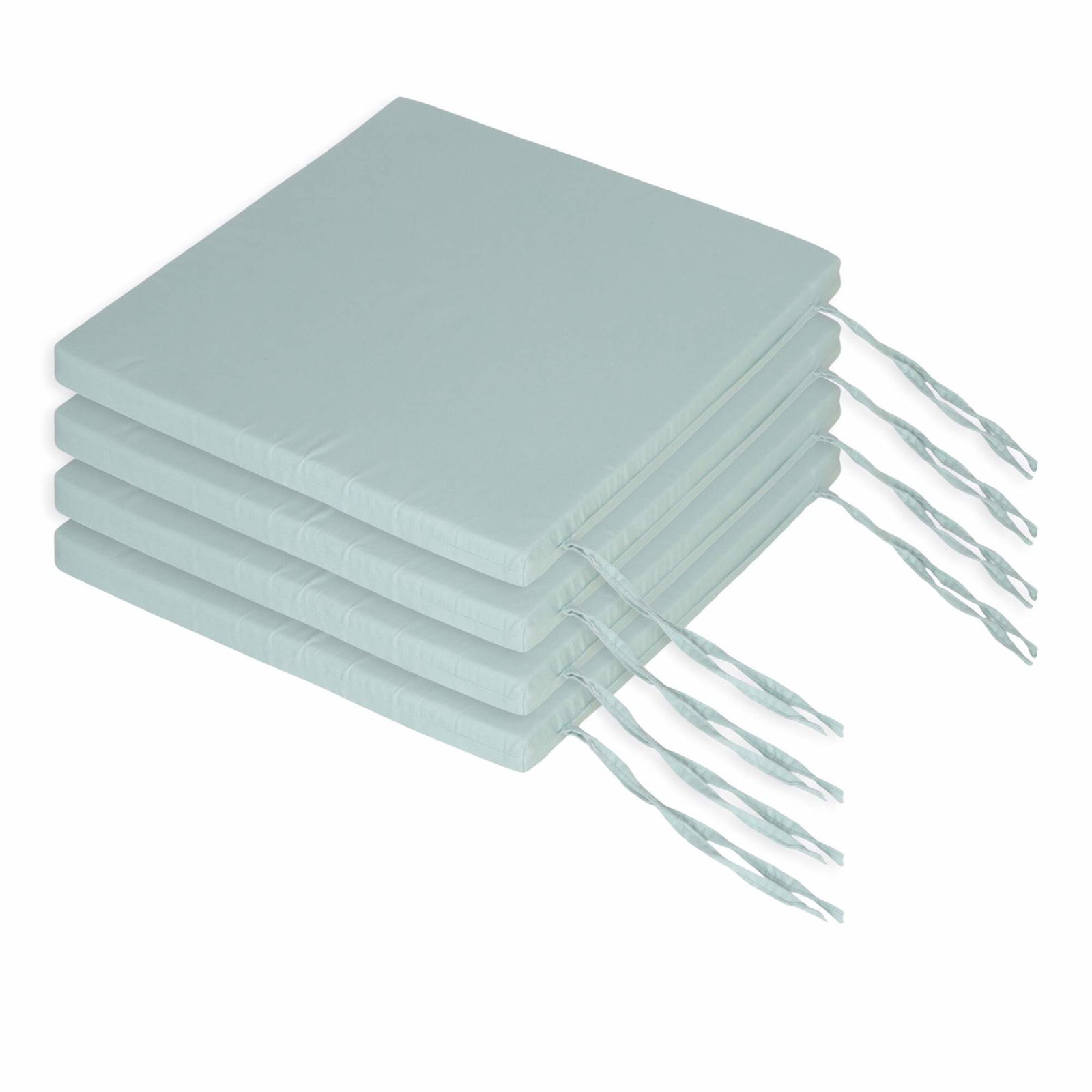 Firkantede stolehynder med bånd – sæt med 4, indendørs/udendørs