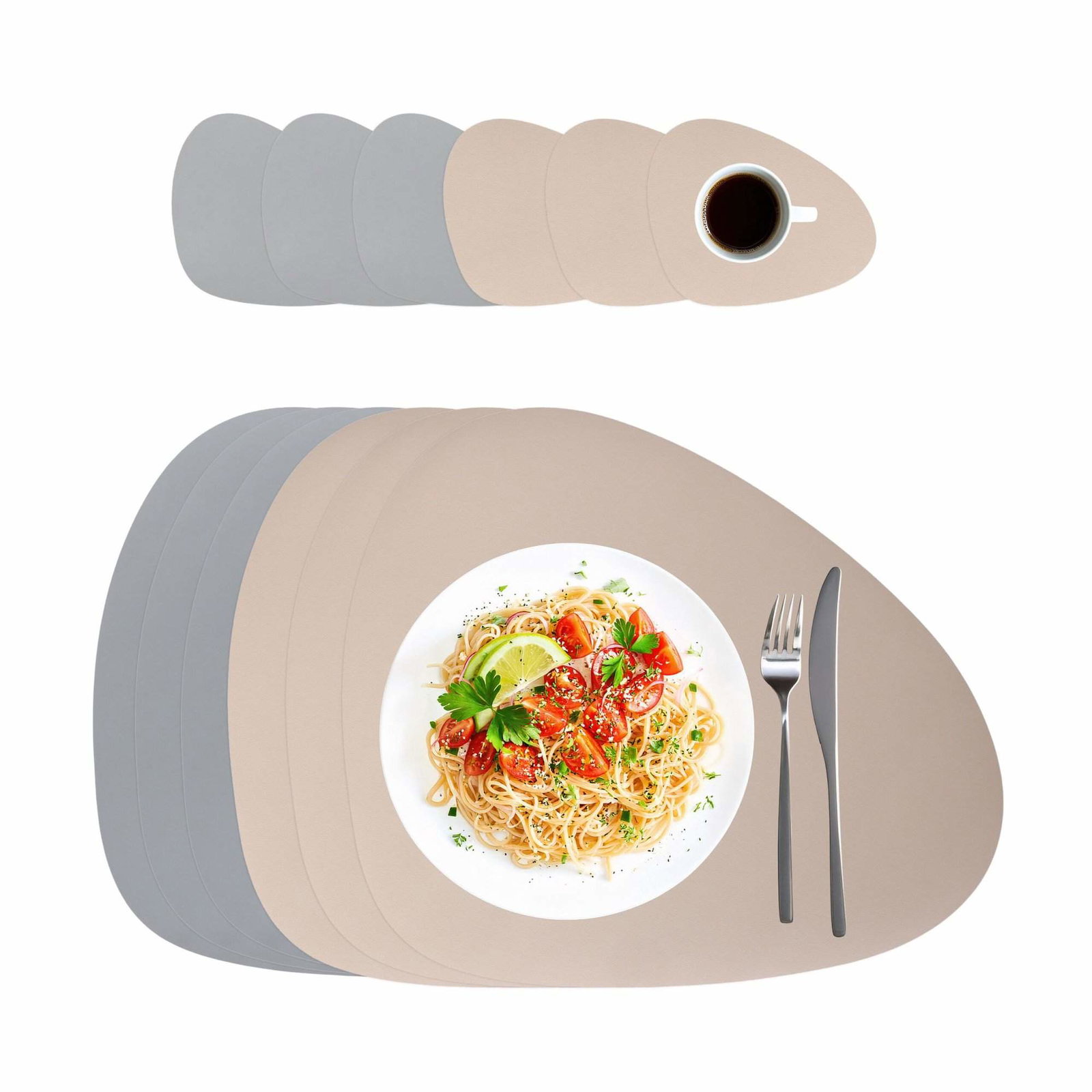 Placemats och underlägg i konstläder, set om 6 – Vändbara | Hem & Hobby | Pryloteket