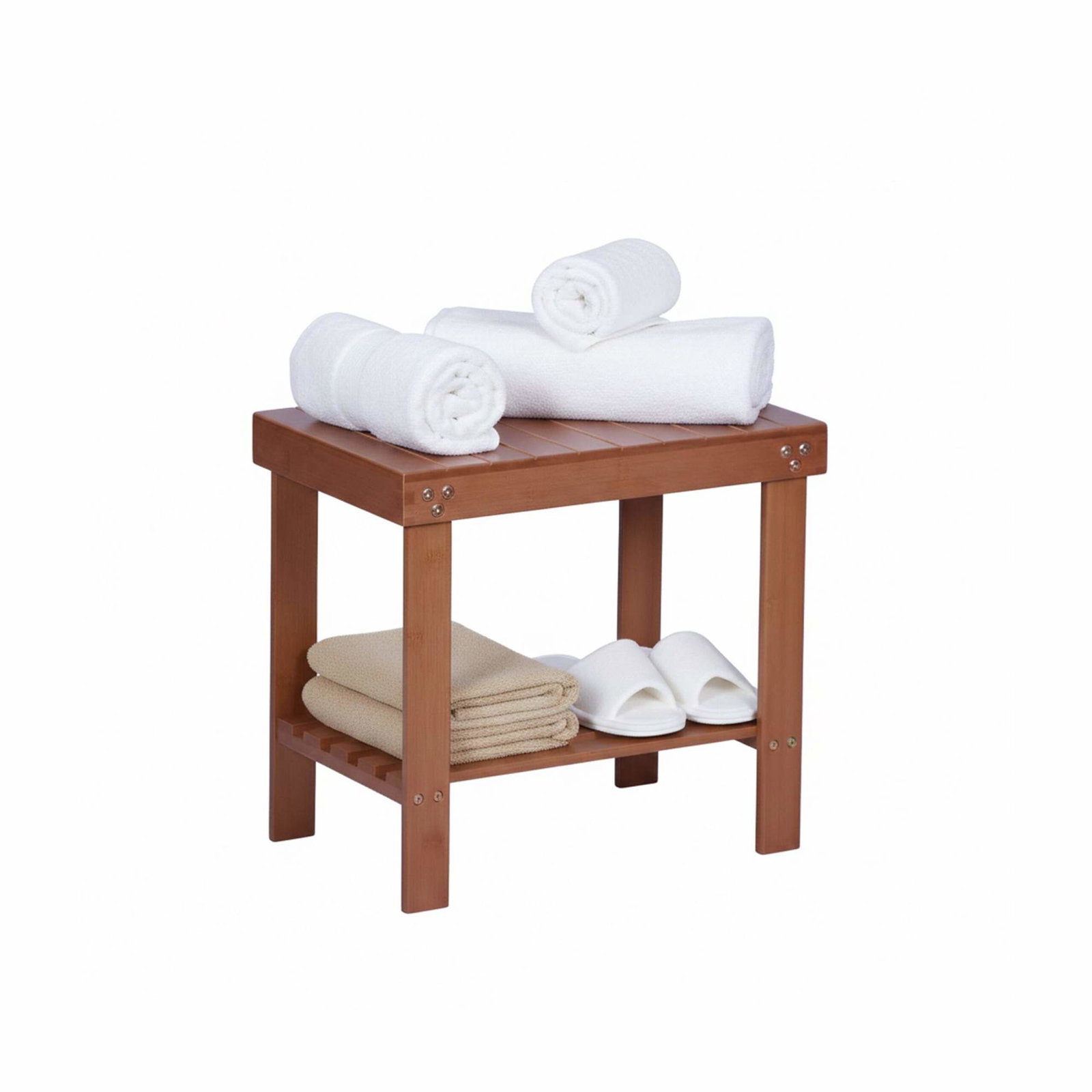 Badpall i bambu – fuktbeständig design i två nivåer | Hem & Hobby | Pryloteket