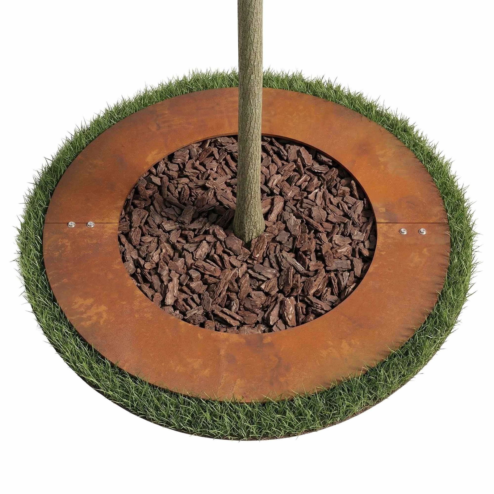 Corten ståltræring – rund klippekant for nem vedligeholdelse