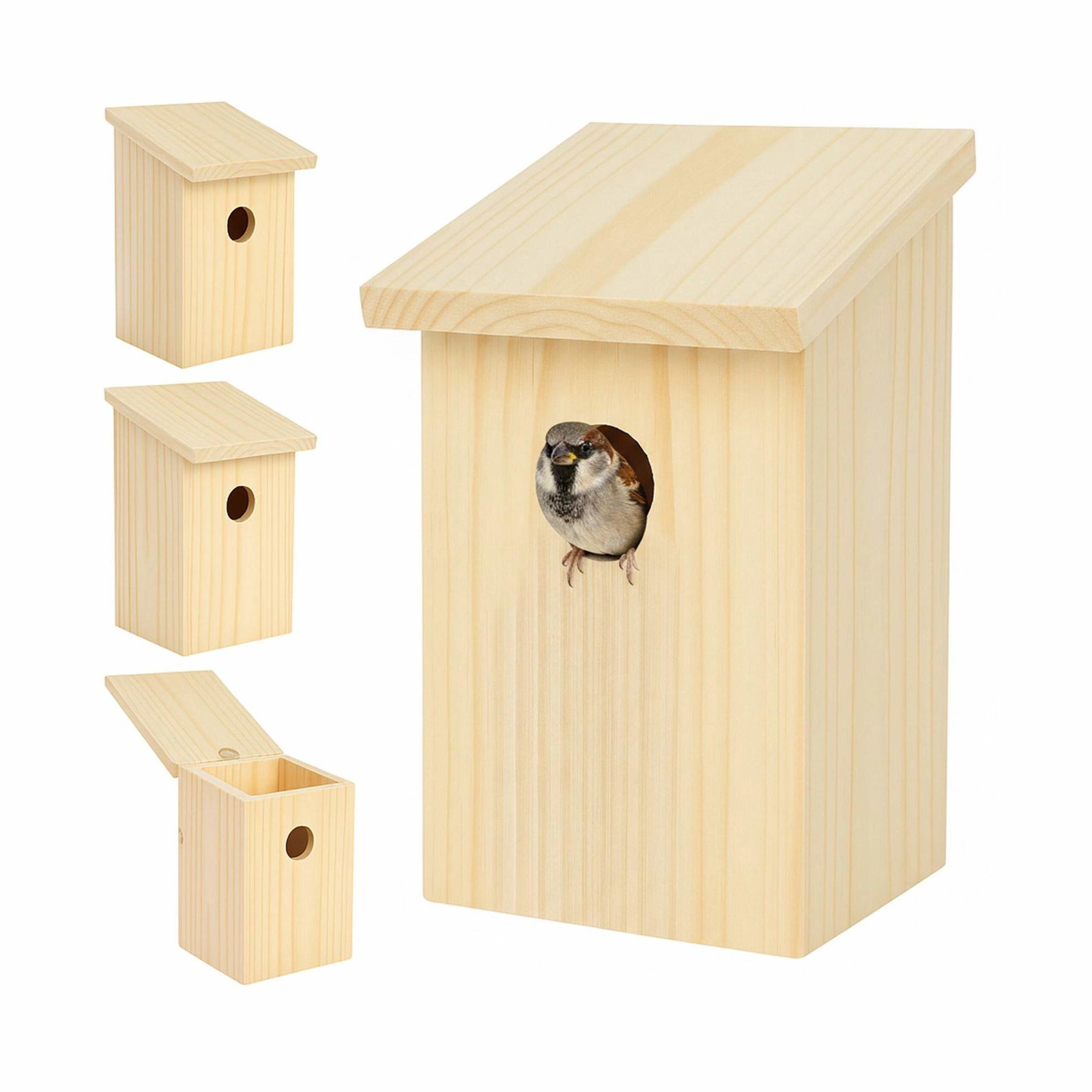 Fågelholkar Set med 4 – Lätt att rengöra, väderbeständiga | Hem & Hobby | Pryloteket