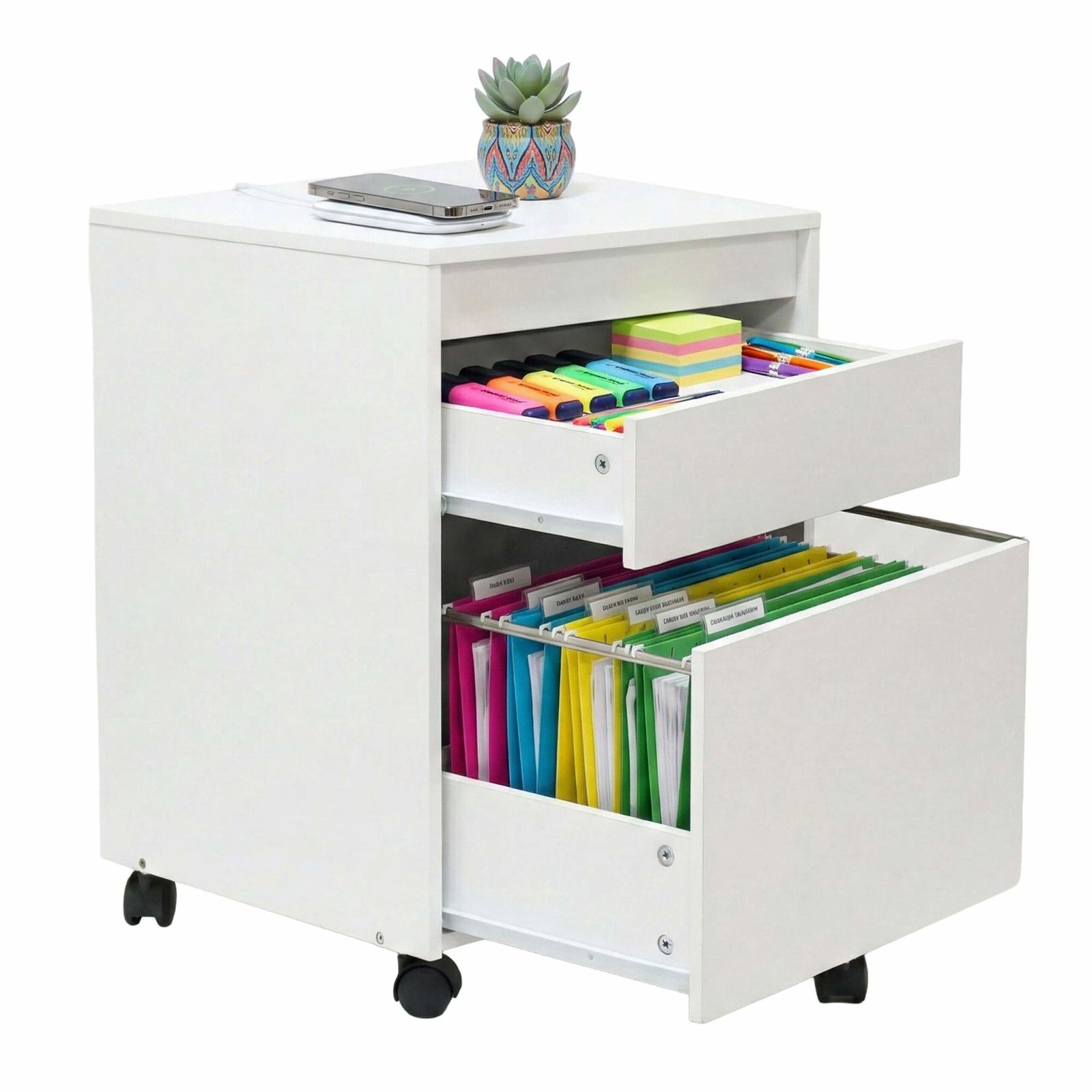 Rullande arkivskåp med upphängningsskenor och extra låda | Hem & Hobby | Pryloteket