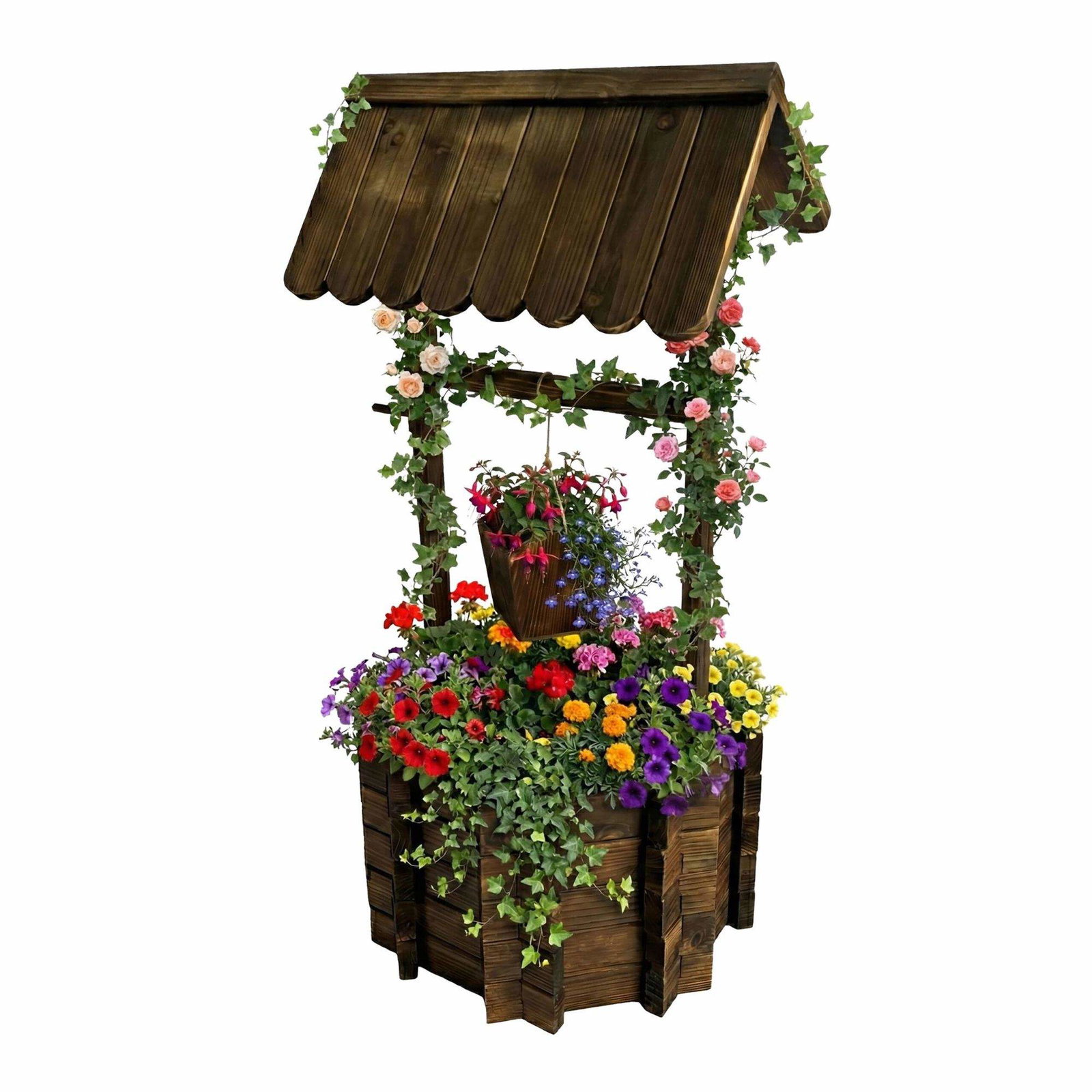 Önskebrunnsplantering i trä – Granträ, trädgårdsdekoration | Hem & Hobby | Pryloteket