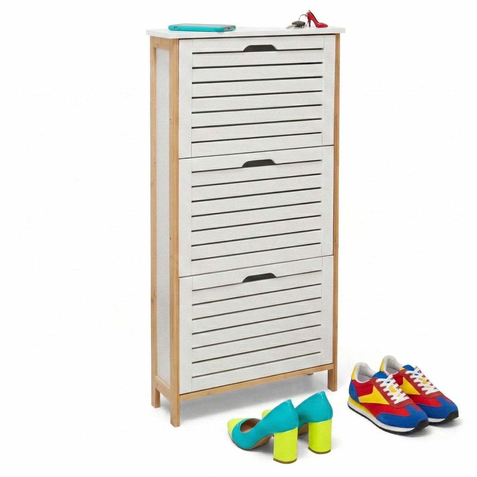 Vipbart bambus skoskab – Kompakt, pladsbesparende opbevaring