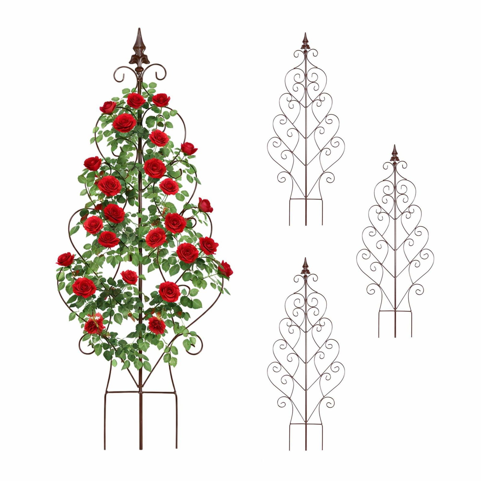 Metalgitter i vintagestil med hjerteornamenter