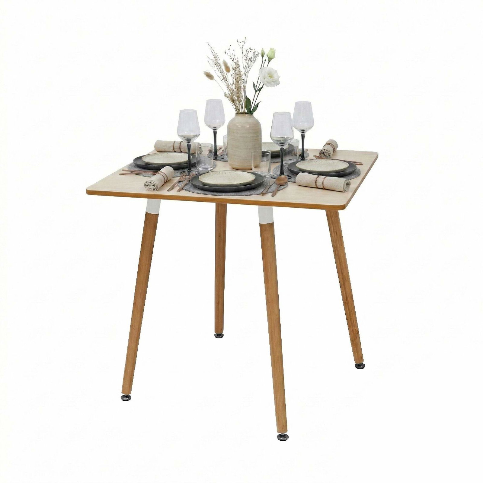 Fyrkantigt köksbord – bambuben, plats för 4 | Hem & Hobby | Pryloteket