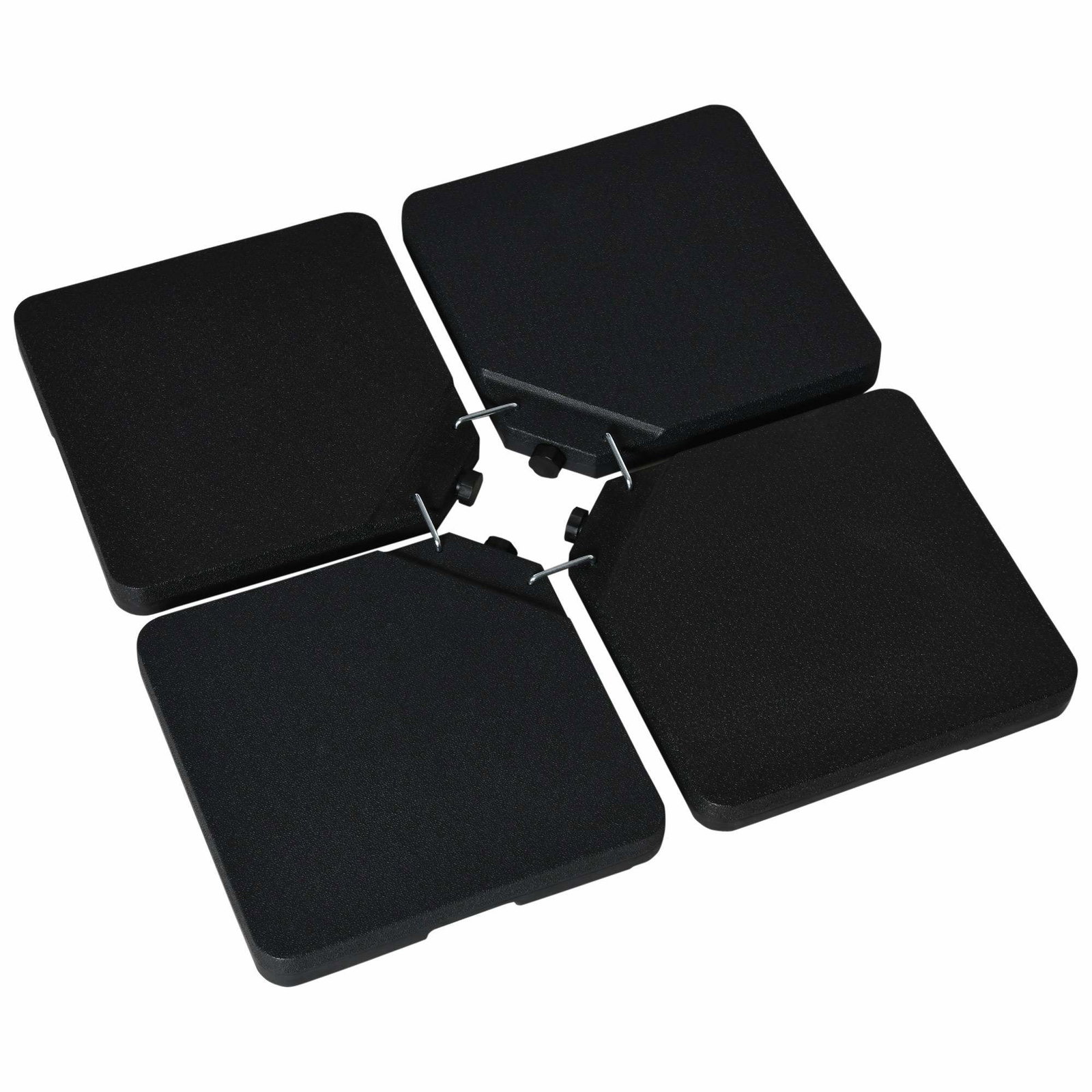 Fritstående parasolfod, 4-delte HDPE fyldbare vægte