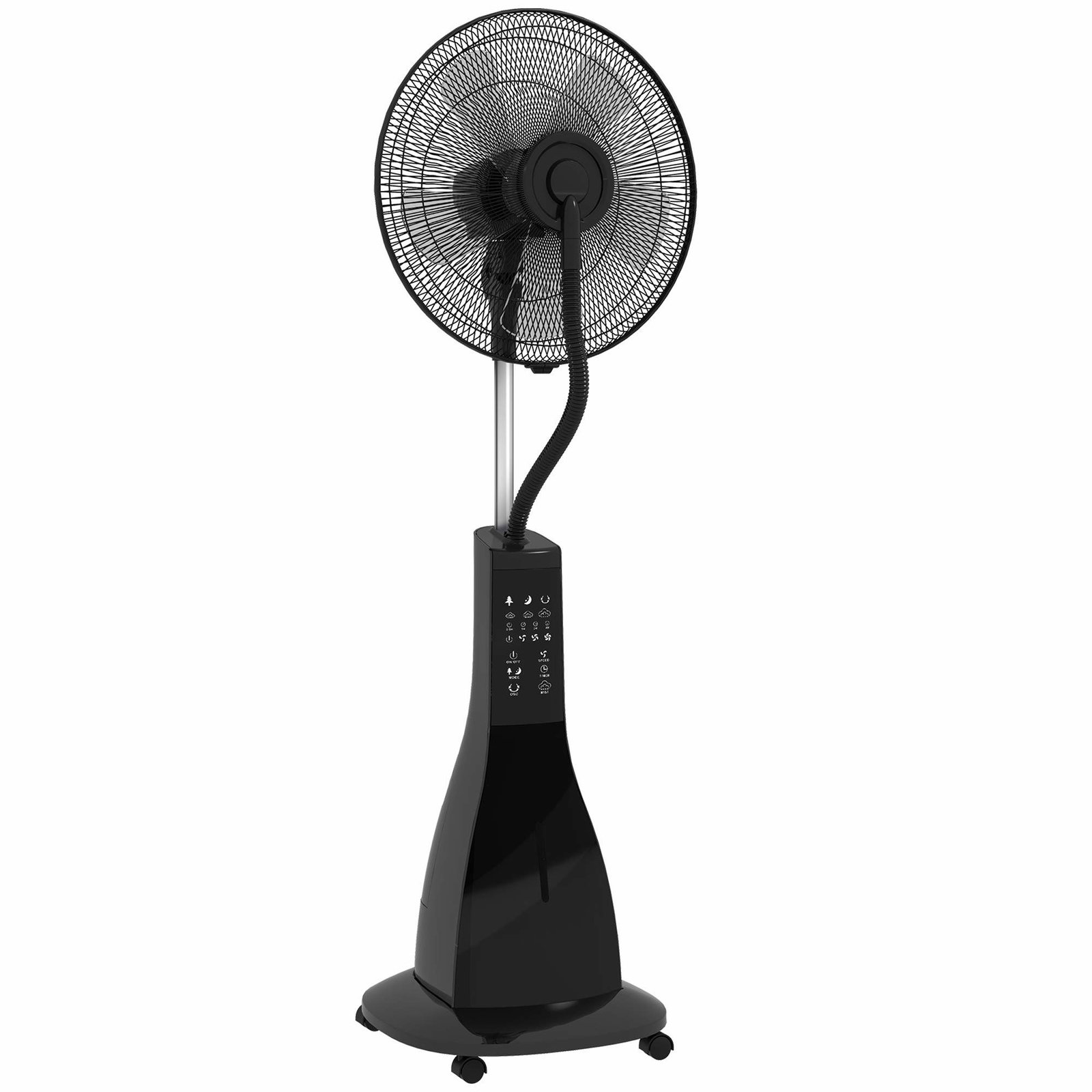 Tågeventilator – Stille, Mobil, Fjernbetjening, Sort