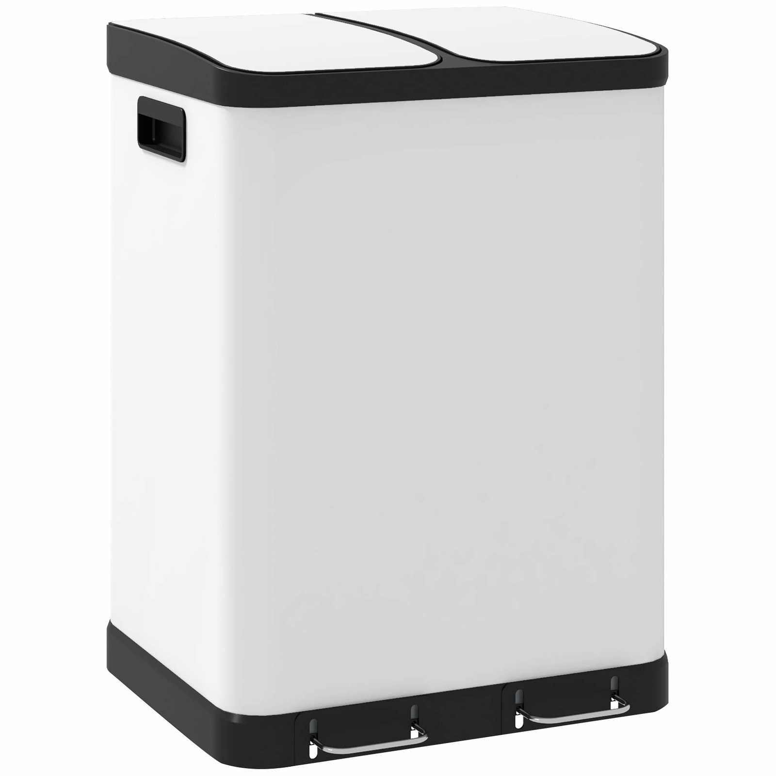 Dobbeltrums skraldespand – 2 x 30L, pedal, grå