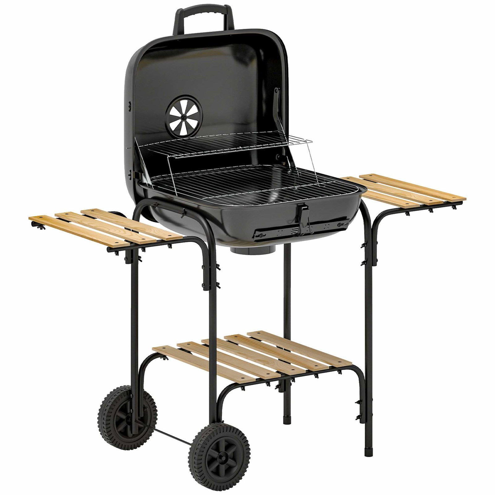 Kulgrill med låsbart låg, stålramme, 1840 cm² kogeplads