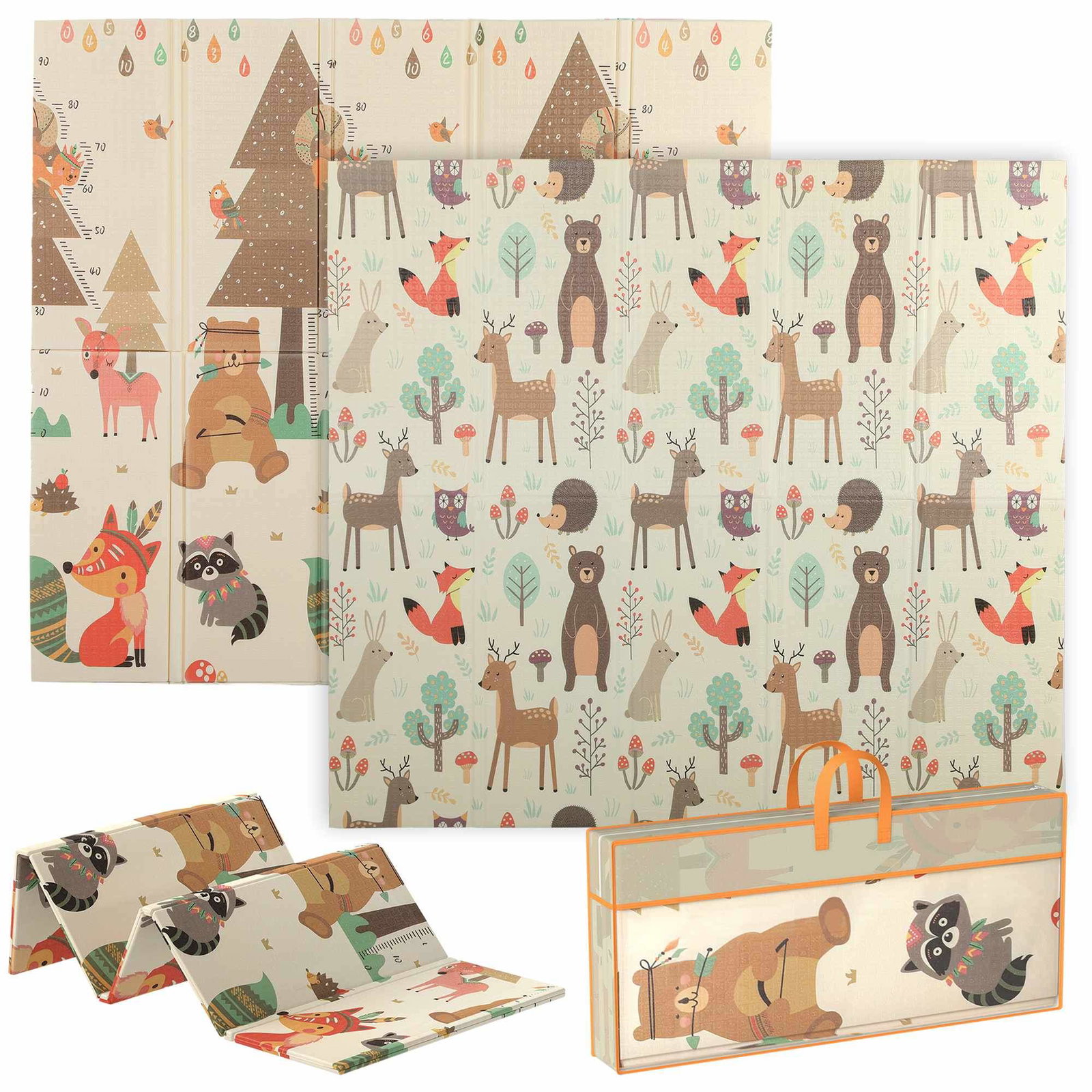 Babylegemåtte – Sammenklappelig, Dobbeltsidet, 196x176 cm