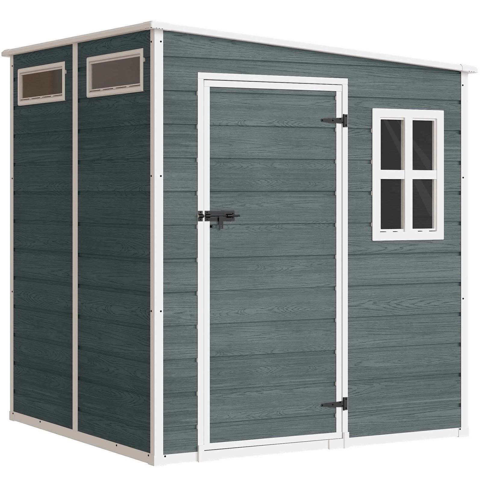 Haveskur med vinduer, ventilation og lås – 182 cm