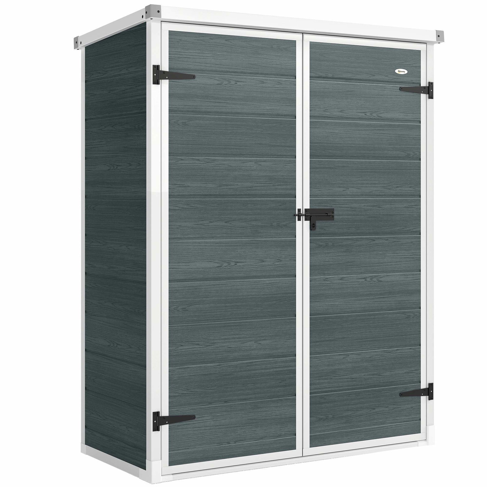 Udendørs opbevaringsskur – Låsbart, foldbare hylder, 134x68,5x170 cm