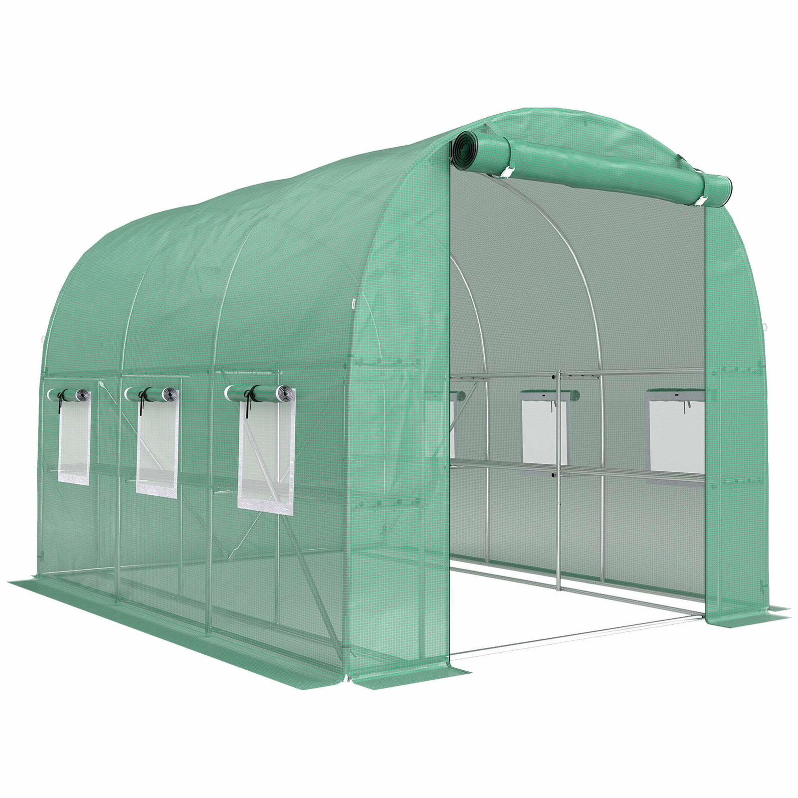 Walk-in växthus med hyllor – UV-resistent PE-överdrag | Hem & Hobby | Pryloteket