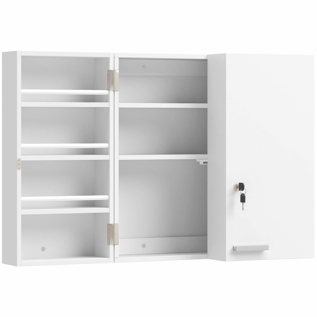 Lockable Medicine Cabinet – Wall-Mounted, 11 Compartments