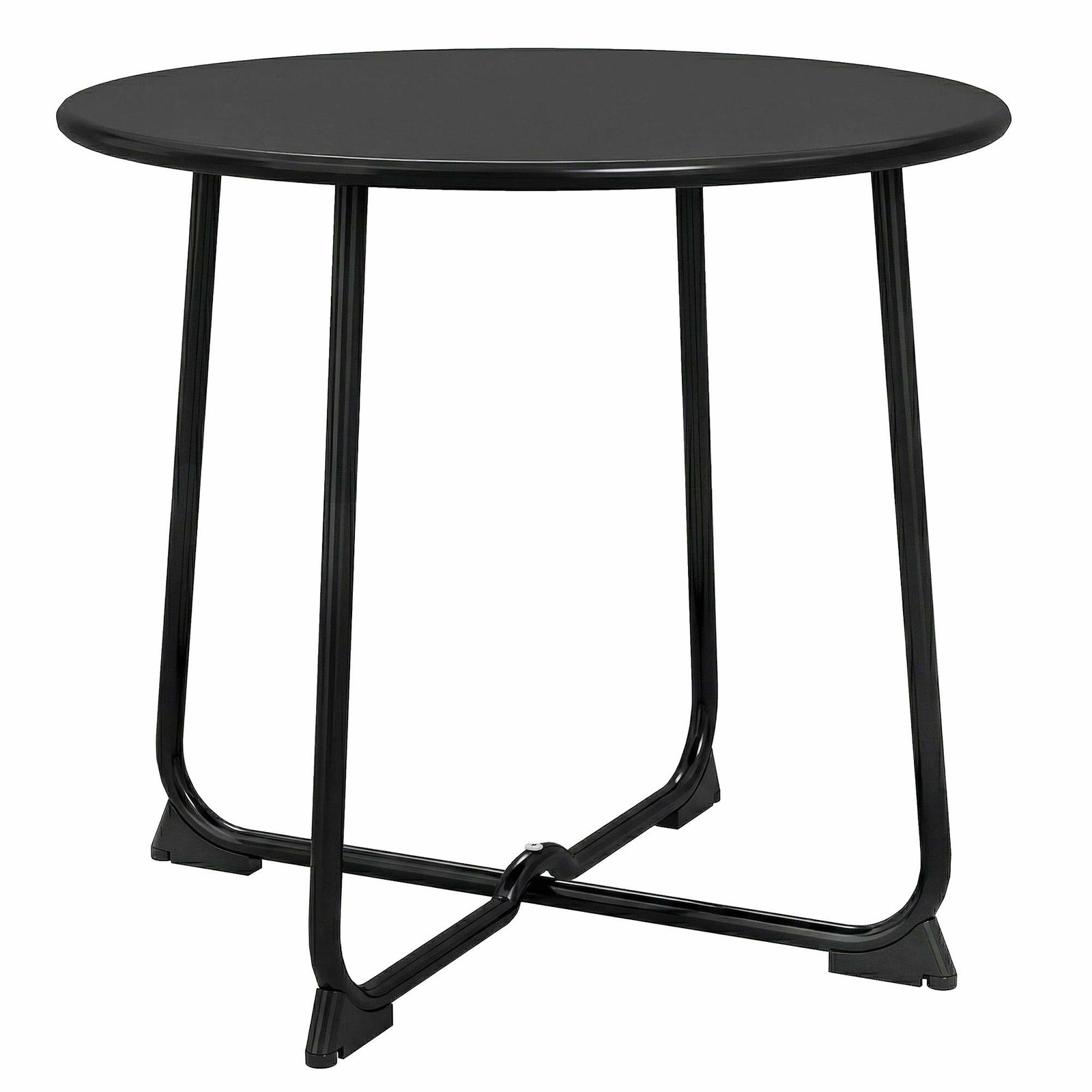 50 cm runt utomhusbord i metall – svart, halkfria fötter | Hem & Hobby | Pryloteket