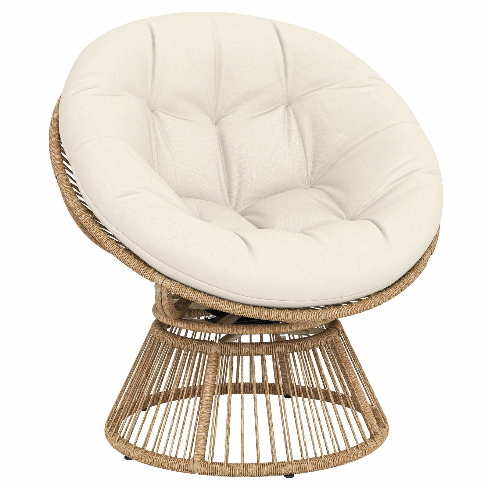 360 Snurrstol Papasan med Kudde – Krämvit | Hem & Hobby | Pryloteket