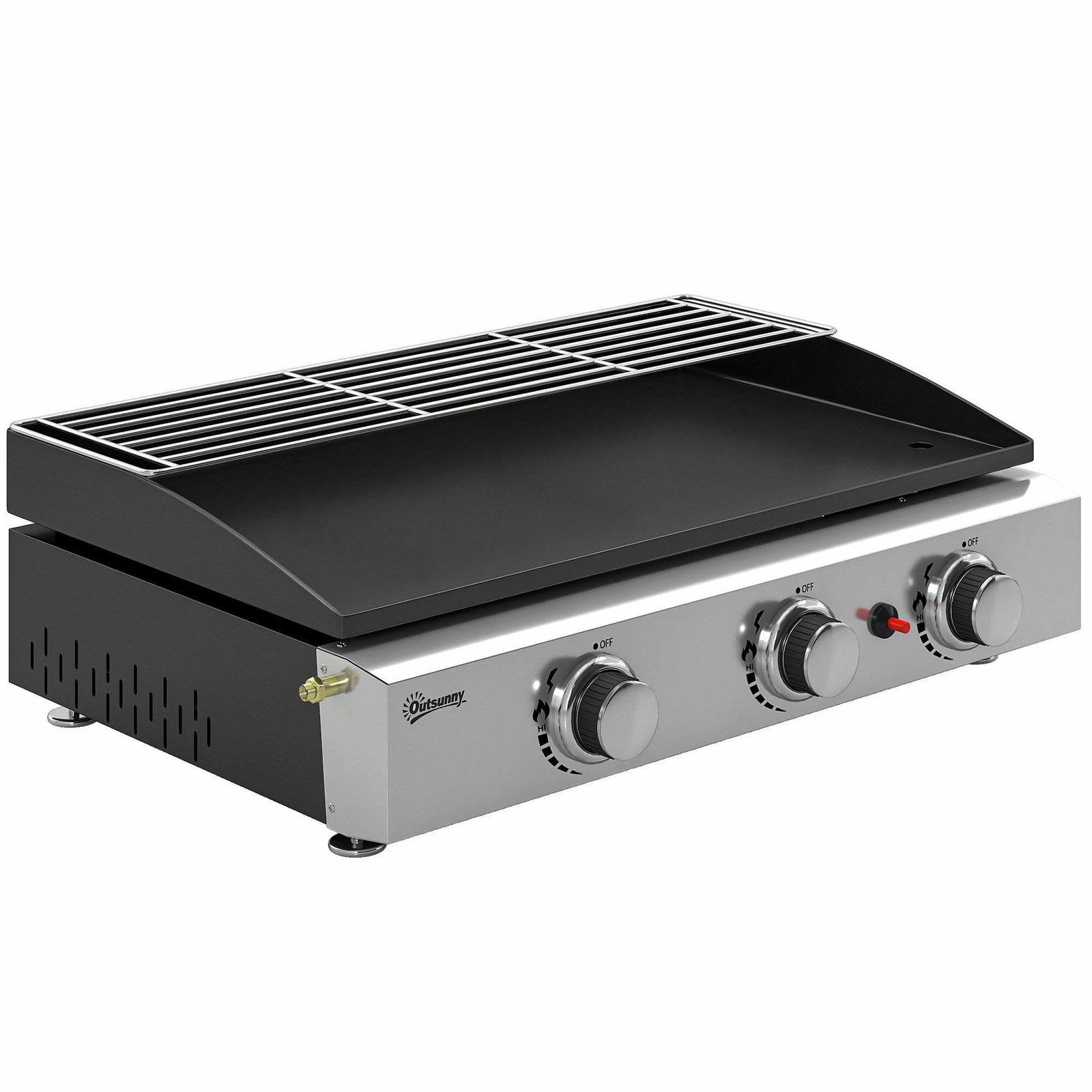 Bærbar gasgrill med 3 brændere – keramisk belægning, nem rengøring