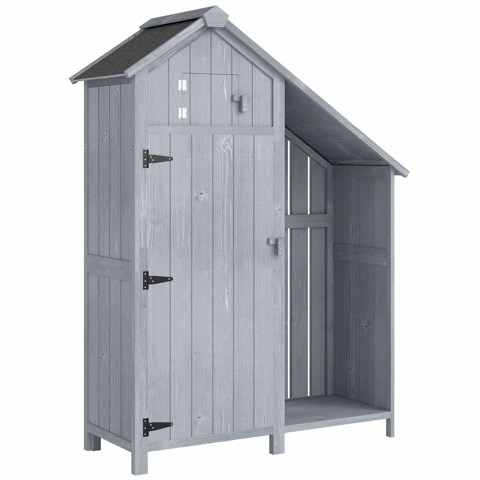 Udendørs haveskab i træ – vejrbestandigt, 3 hylder