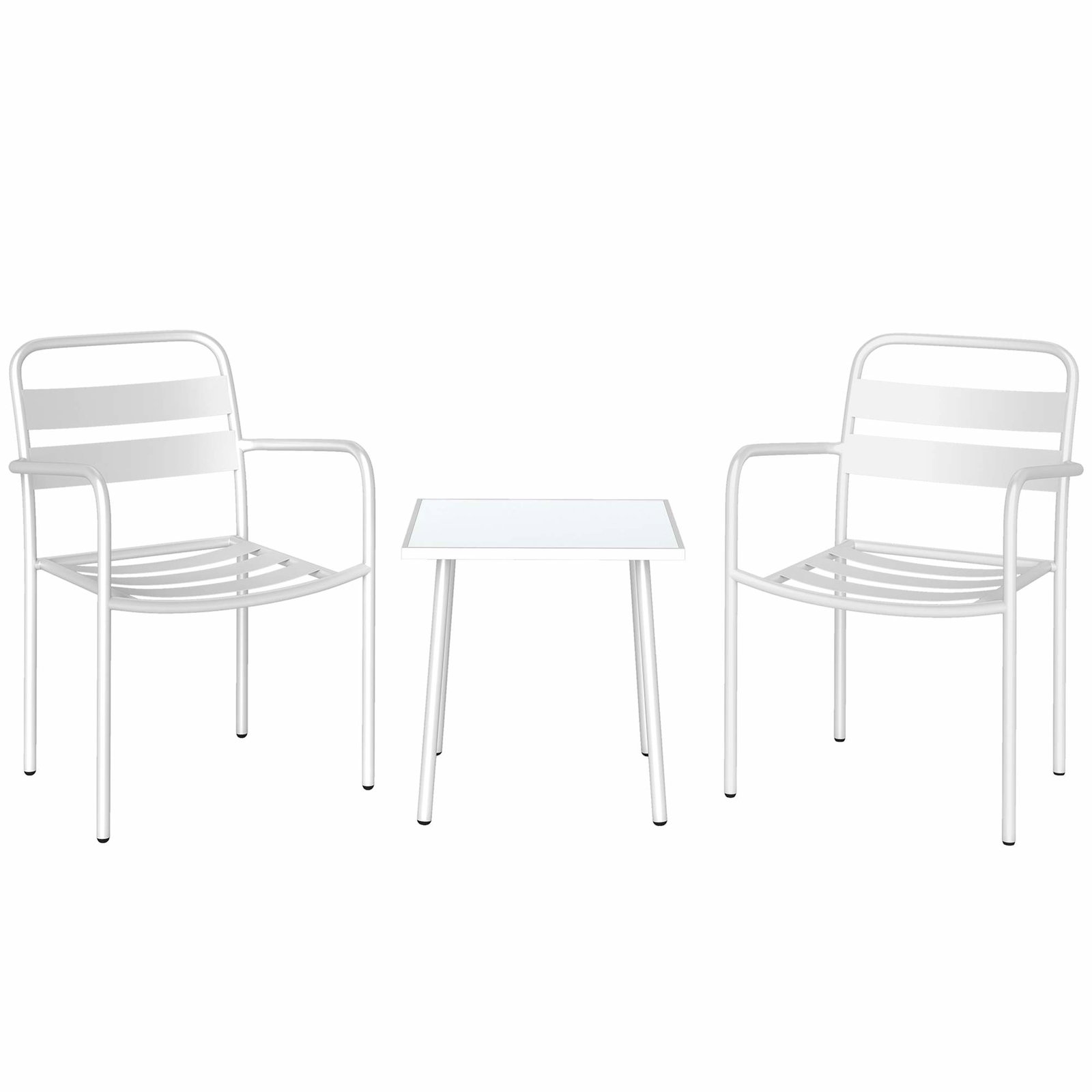 3-delt metal bistrosæt – rustbestandigt, justerbare fødder