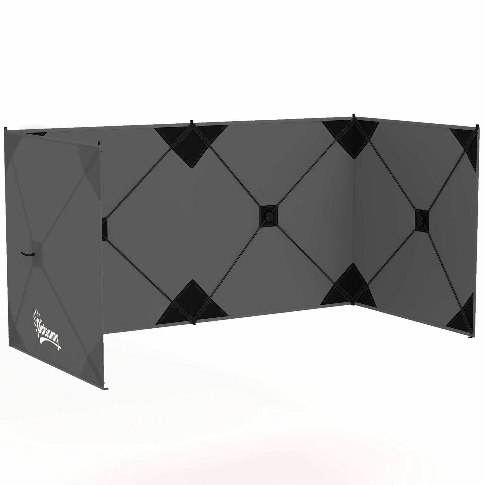 Camping-vindskærm – 480x120 cm, mørkegrå, hurtig opsætning