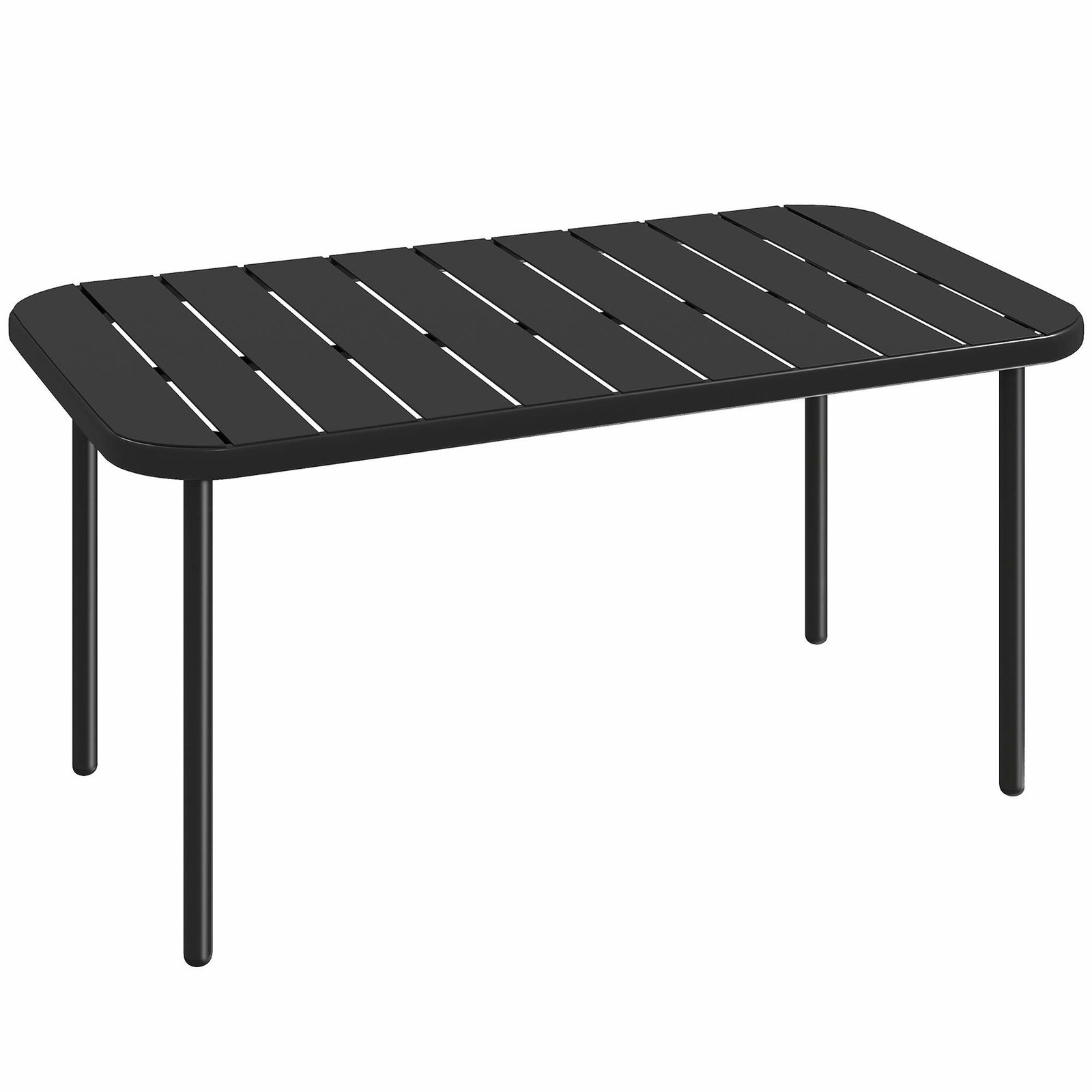 Udendørs metalbord til terrassen – vejrbestandig, lamelplade