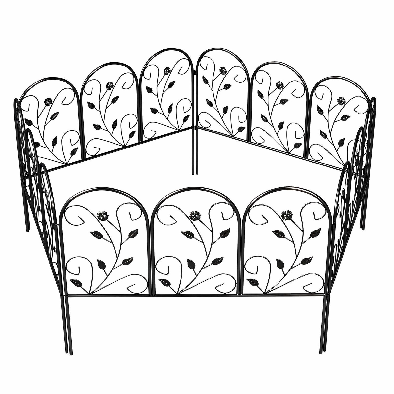 Metal havehegnssæt – 80x60 cm, modulære paneler, sort